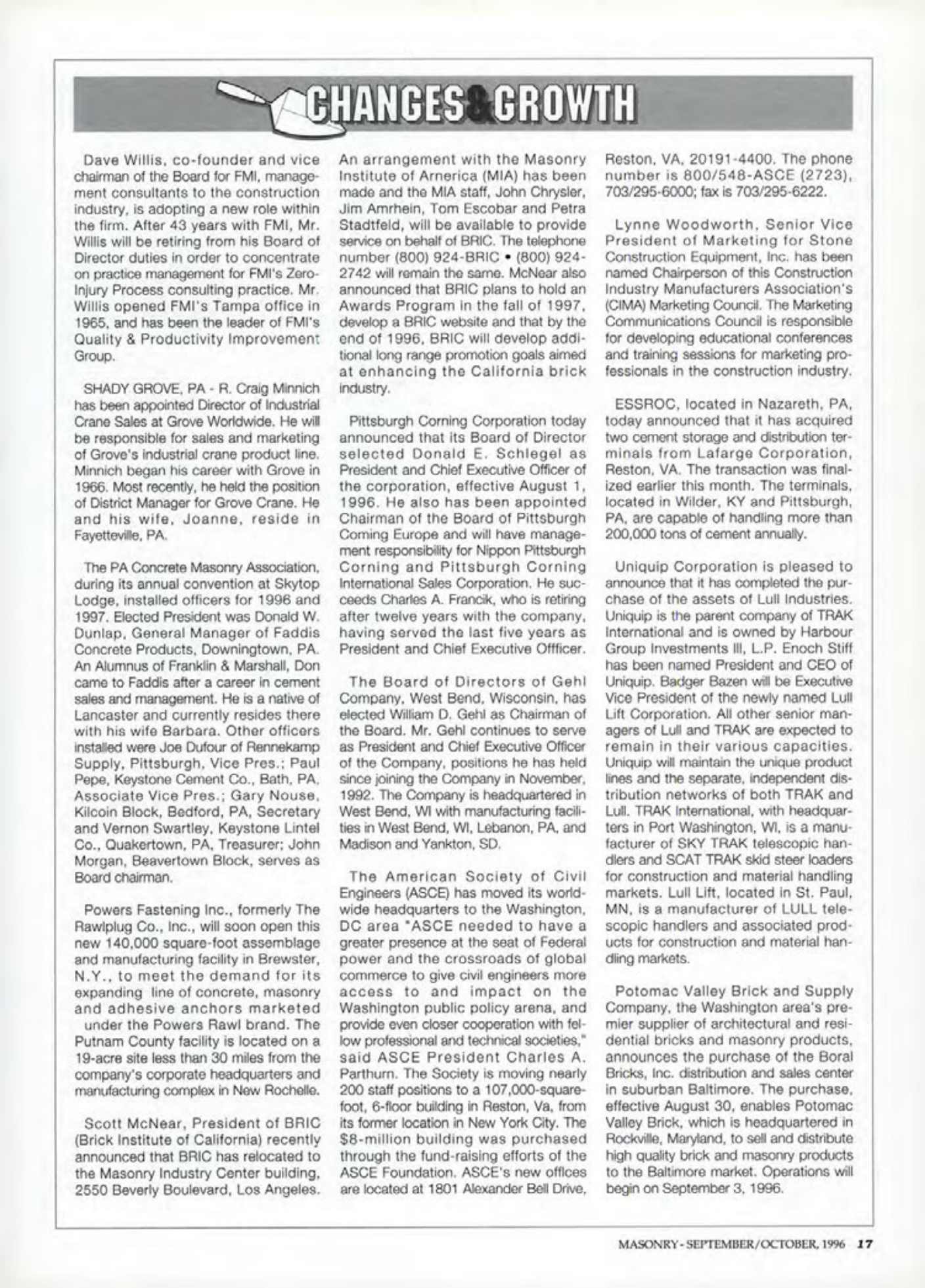 Masonry Magazine October 1996 Page. 17