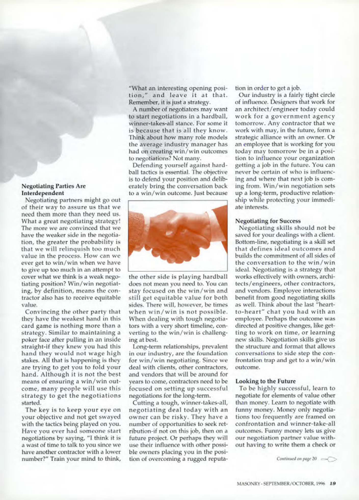Masonry Magazine October 1996 Page. 19