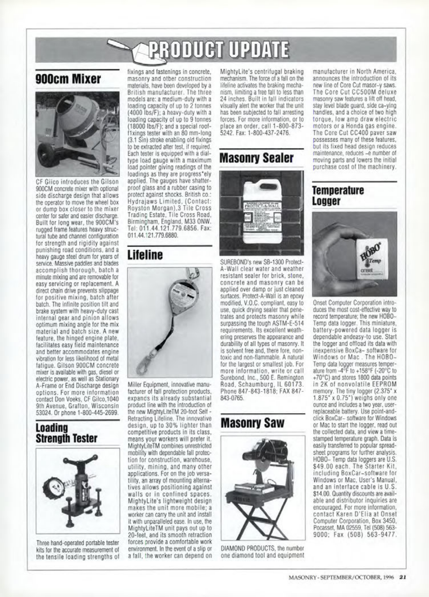 Masonry Magazine October 1996 Page. 21