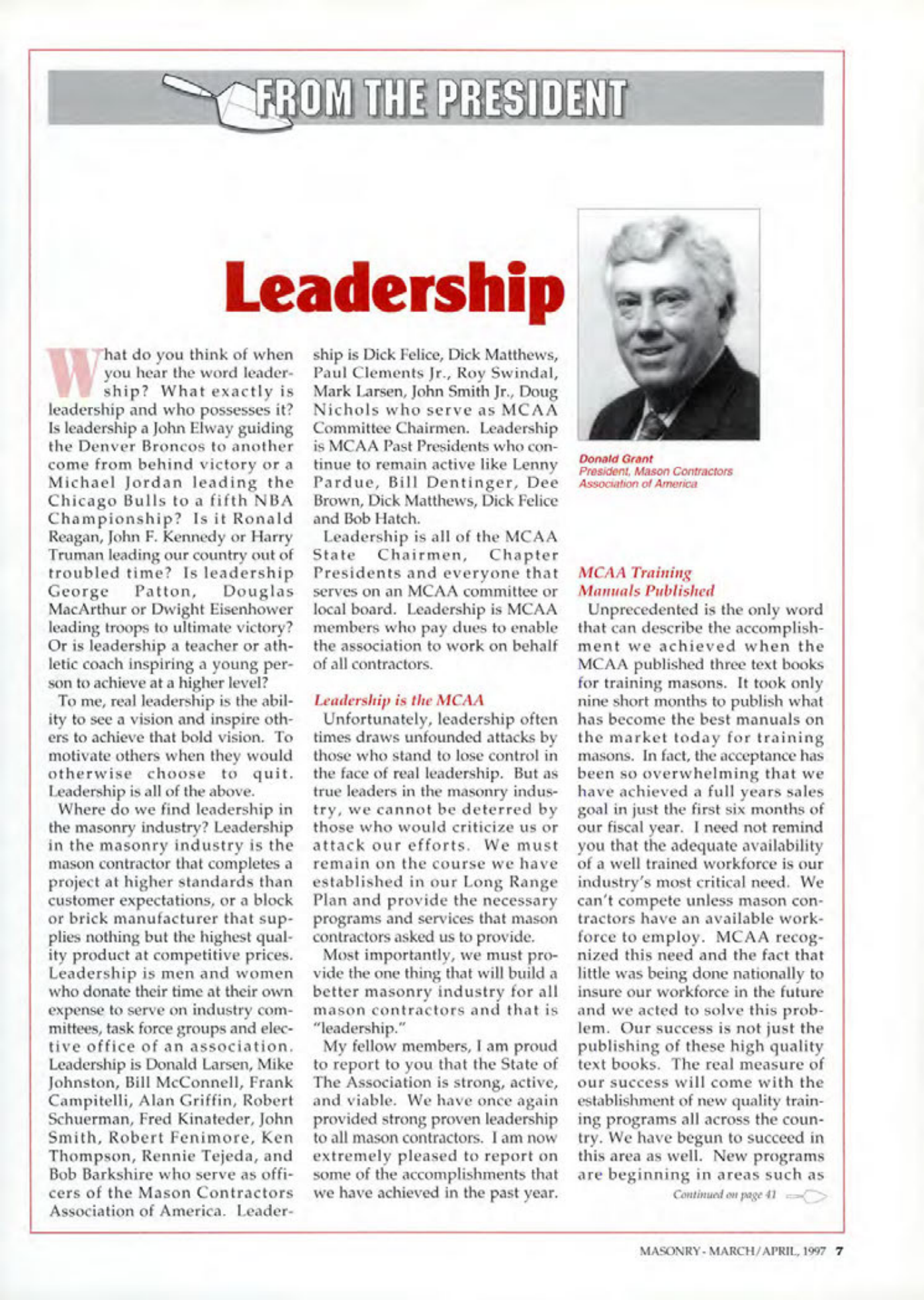 Masonry Magazine April 1997 Page. 7