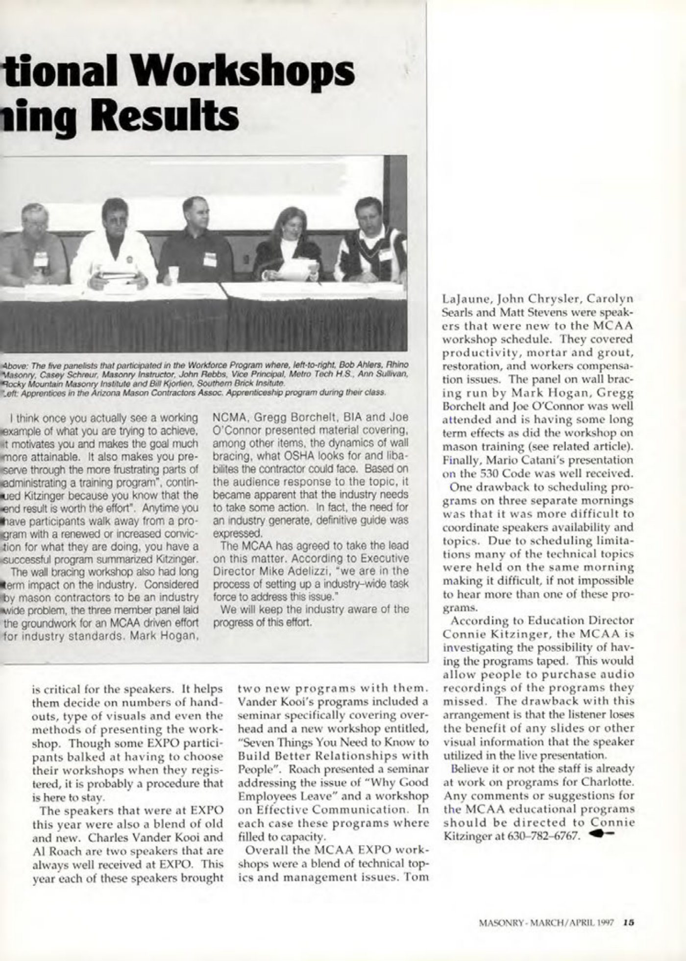 Masonry Magazine April 1997 Page. 15