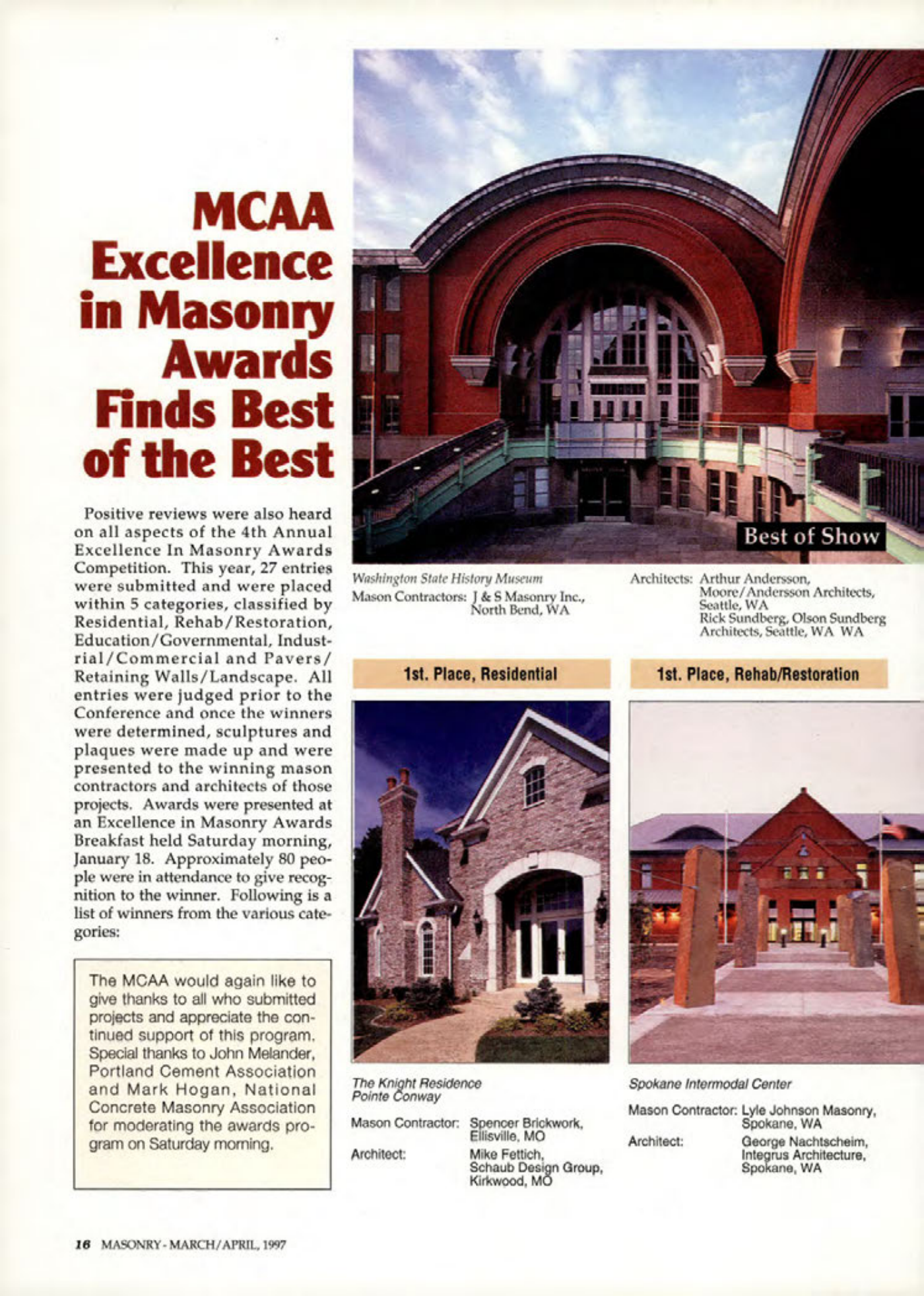 Masonry Magazine April 1997 Page. 16