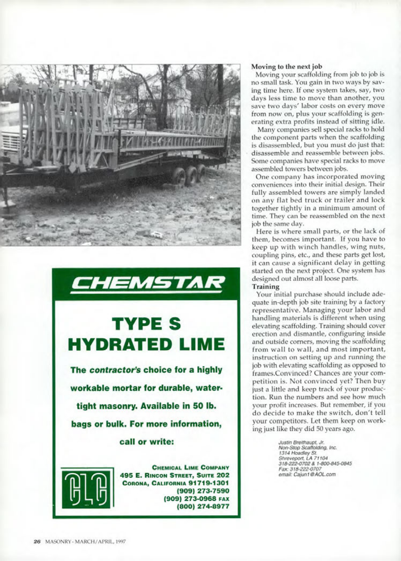 Masonry Magazine April 1997 Page. 26