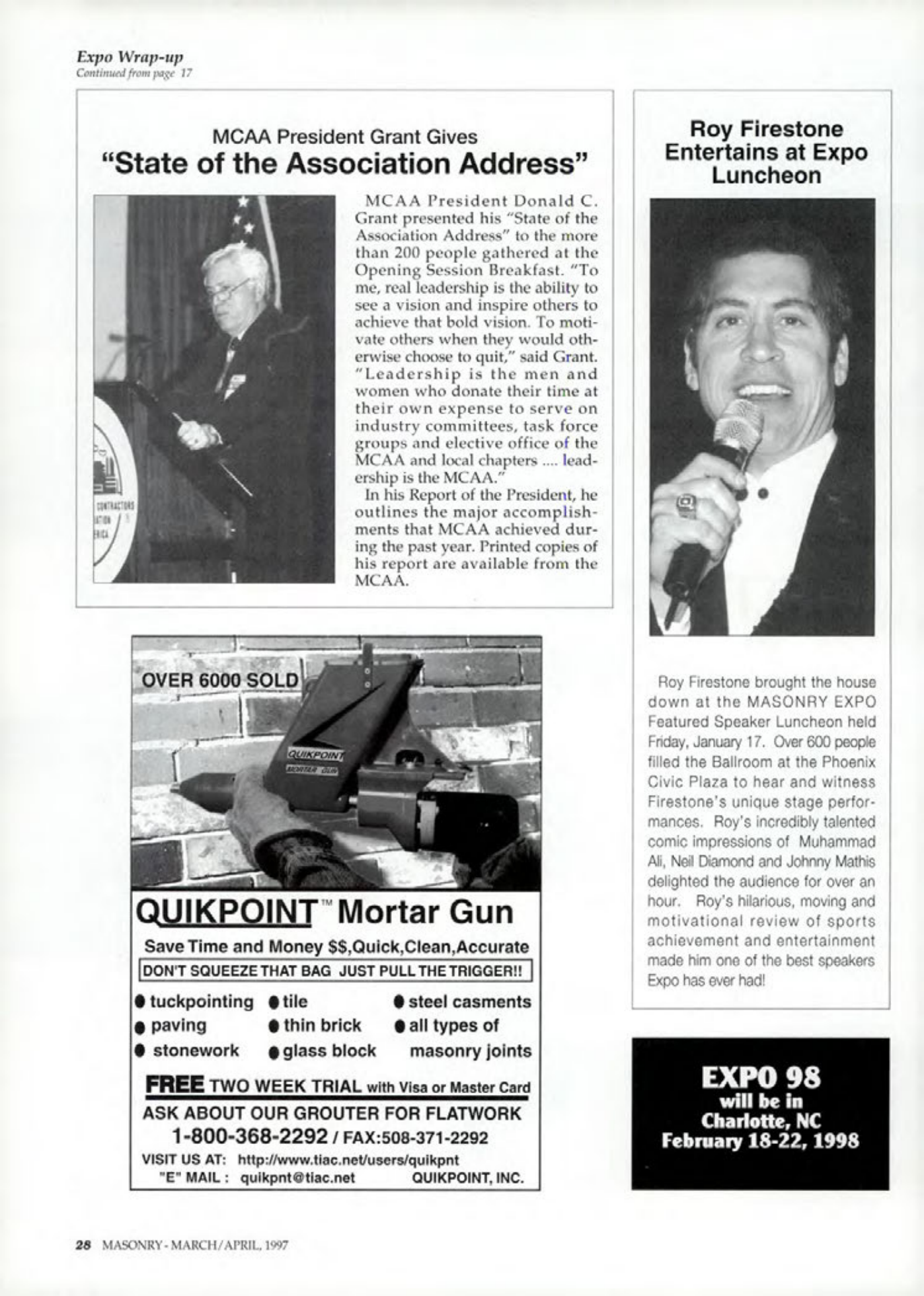 Masonry Magazine April 1997 Page. 28