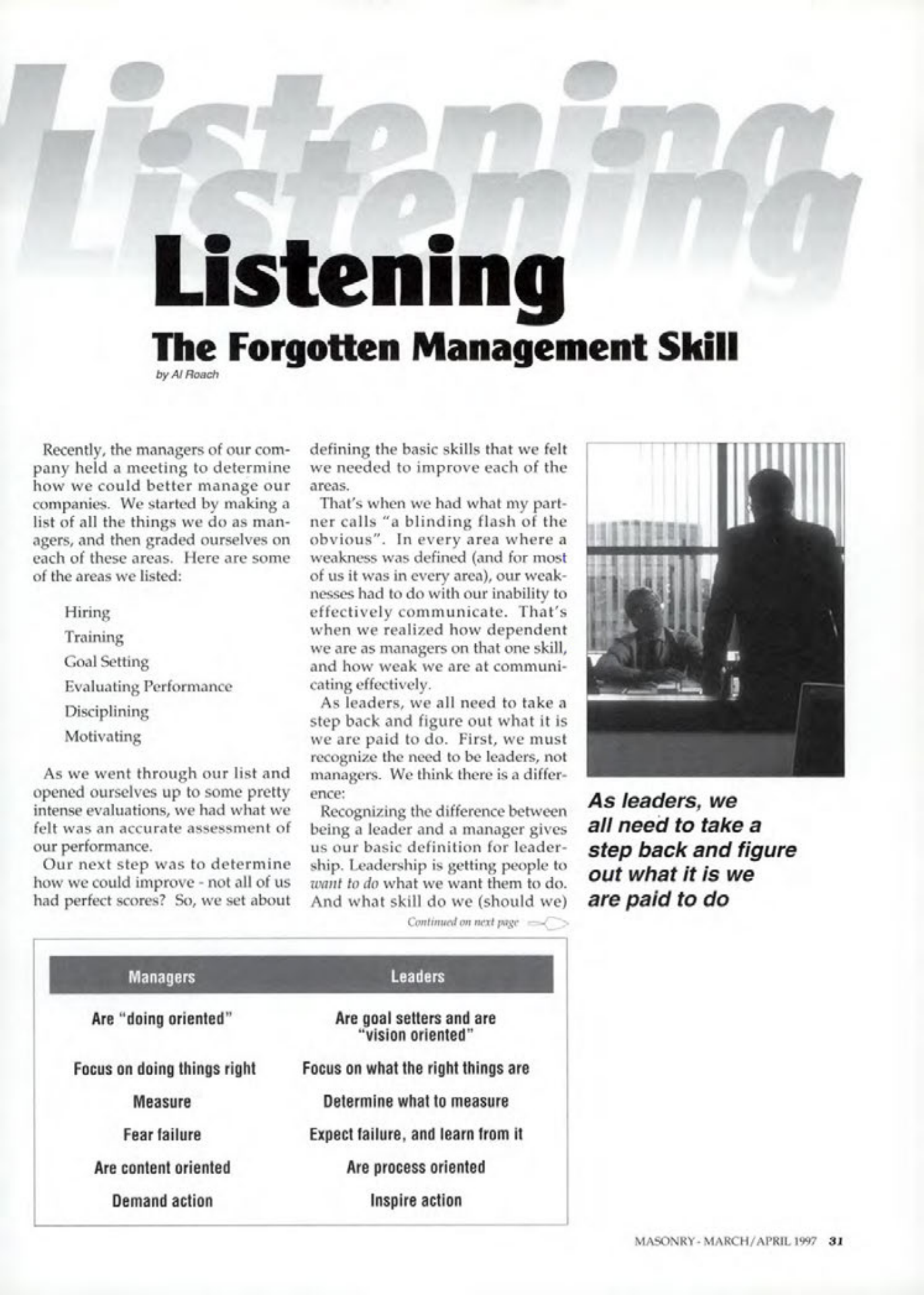Masonry Magazine April 1997 Page. 31
