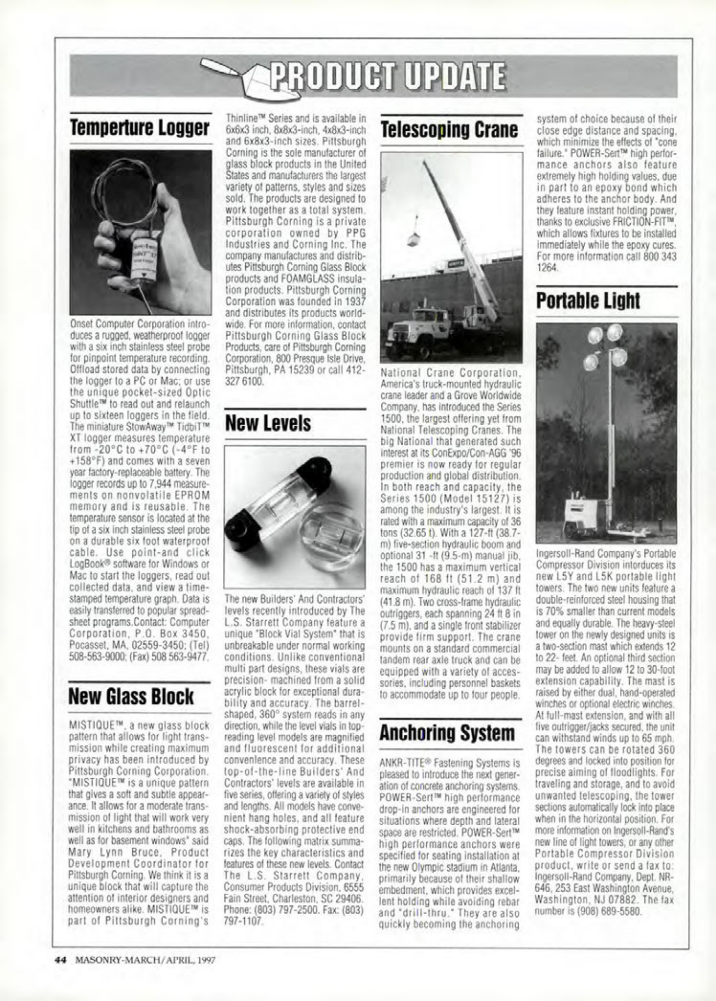 Masonry Magazine April 1997 Page. 44