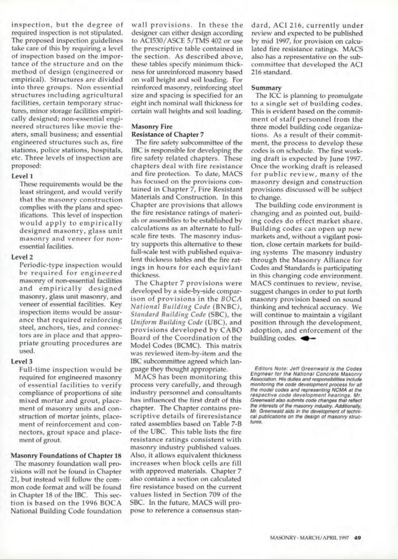 Masonry Magazine April 1997 Page. 49