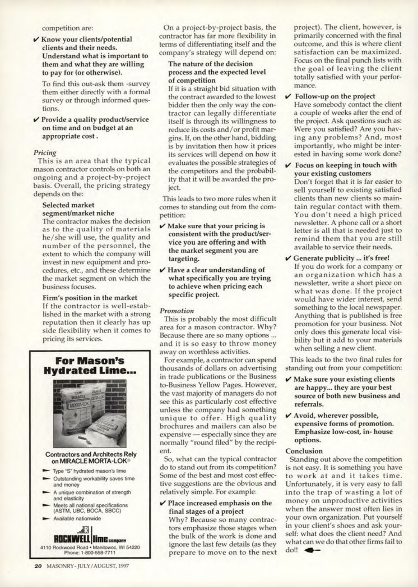 Masonry Magazine August 1997 Page. 20