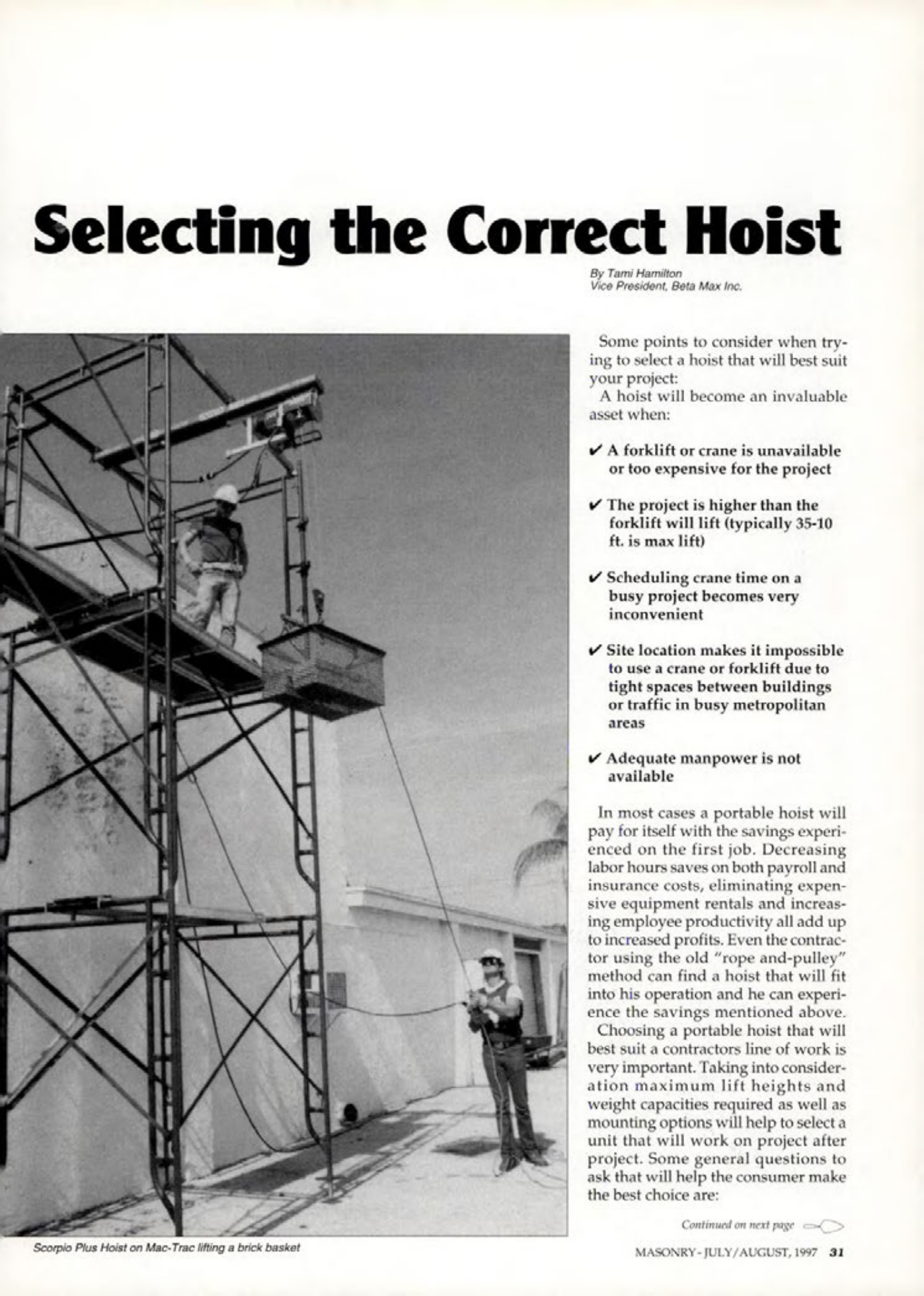 Masonry Magazine August 1997 Page. 31