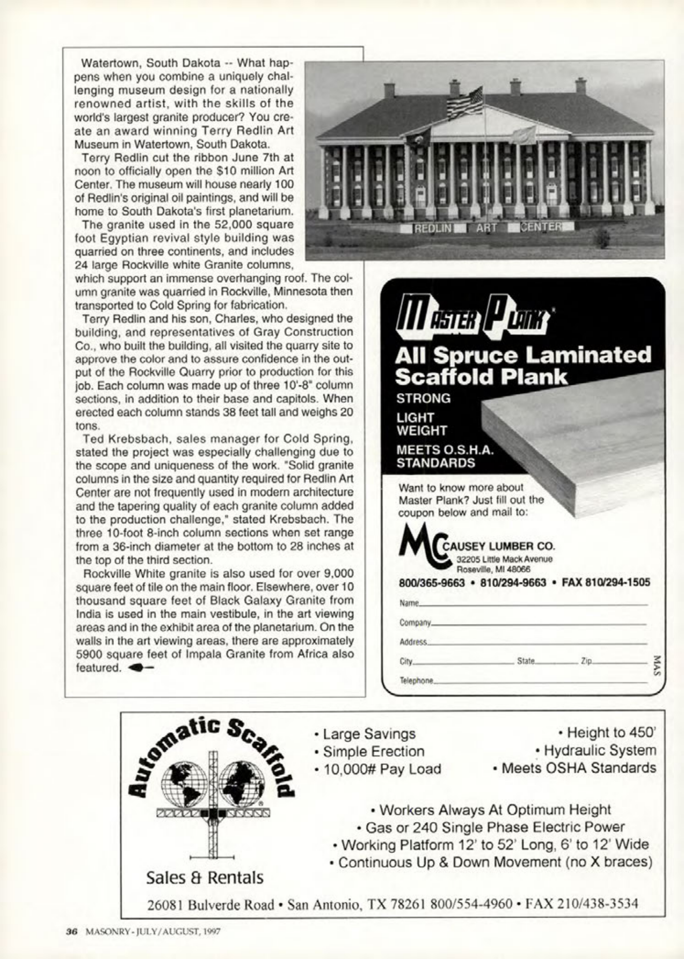 Masonry Magazine August 1997 Page. 36