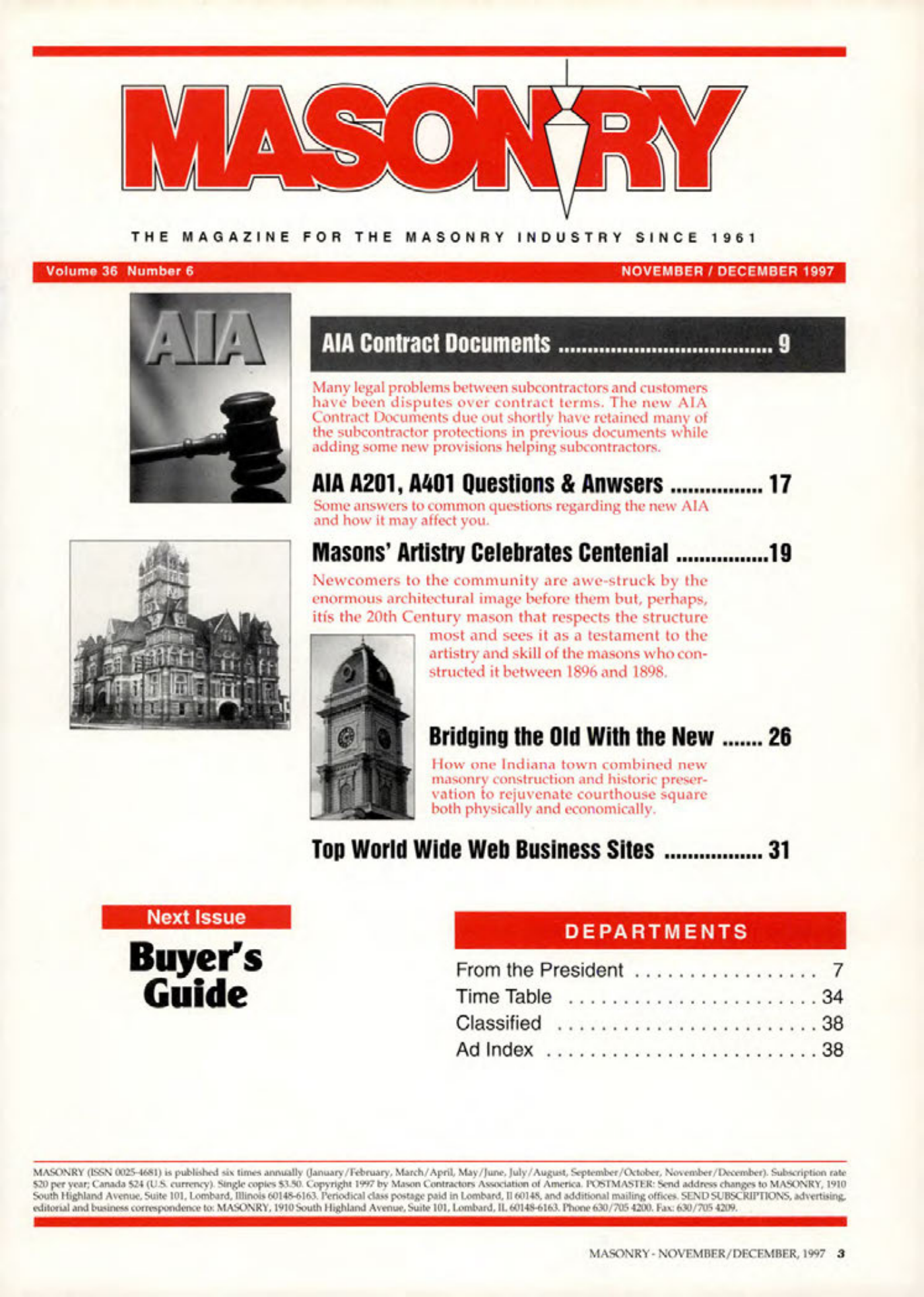 Masonry Magazine December 1997 Page. 3