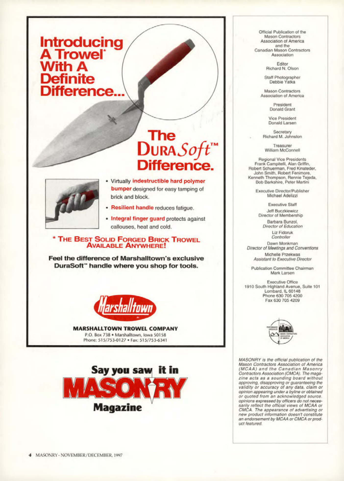 Masonry Magazine December 1997 Page. 4