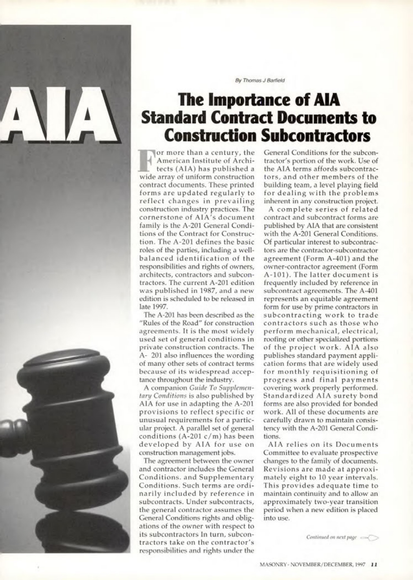 Masonry Magazine December 1997 Page. 11