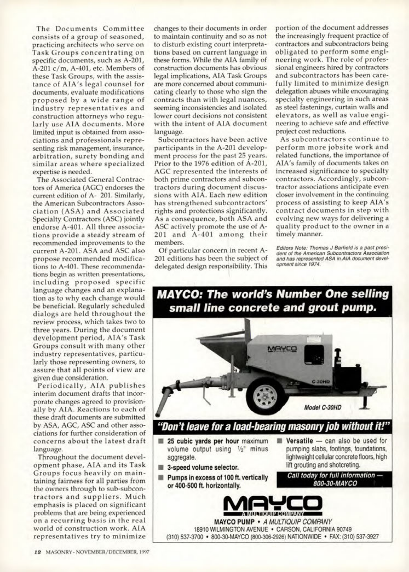 Masonry Magazine December 1997 Page. 12