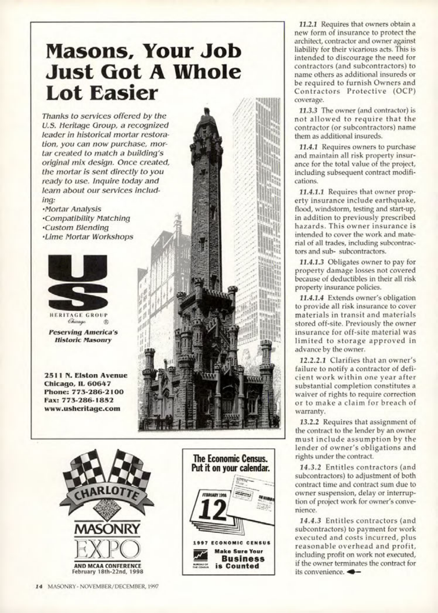 Masonry Magazine December 1997 Page. 14
