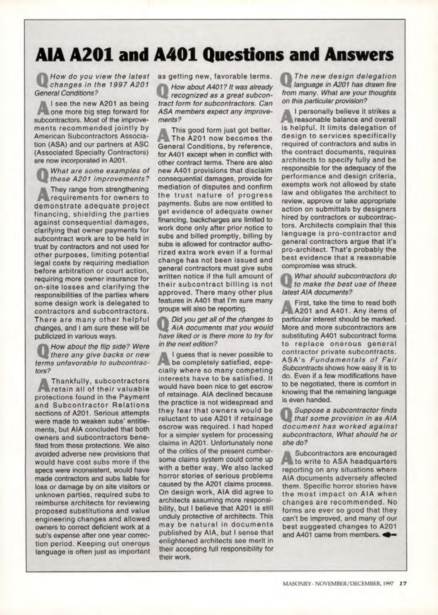 Masonry Magazine December 1997 Page. 17