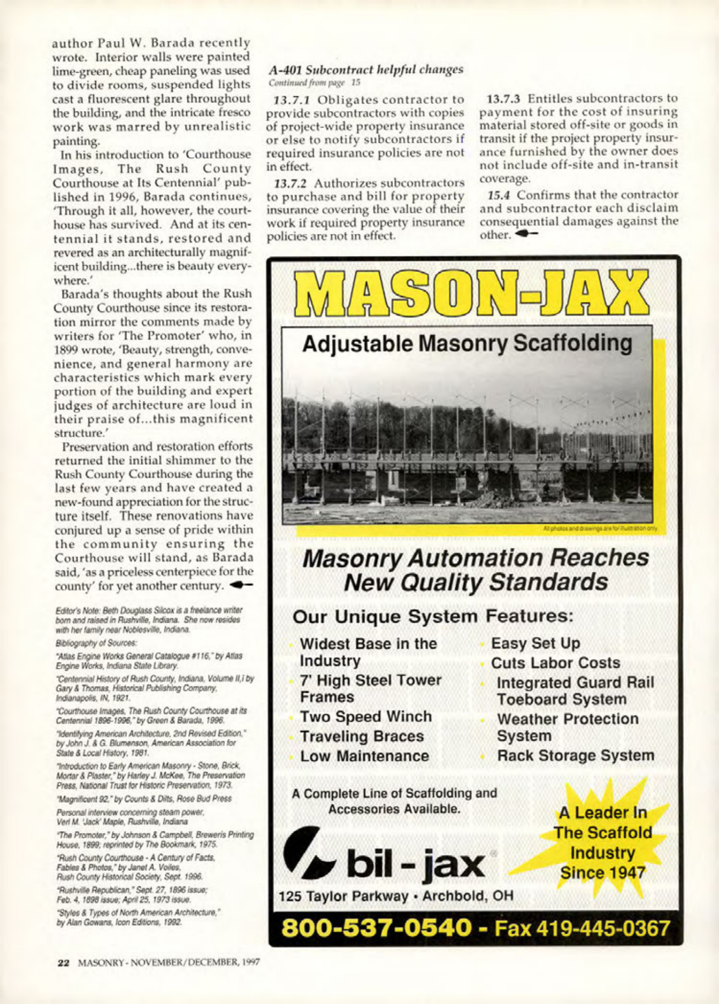 Masonry Magazine December 1997 Page. 22