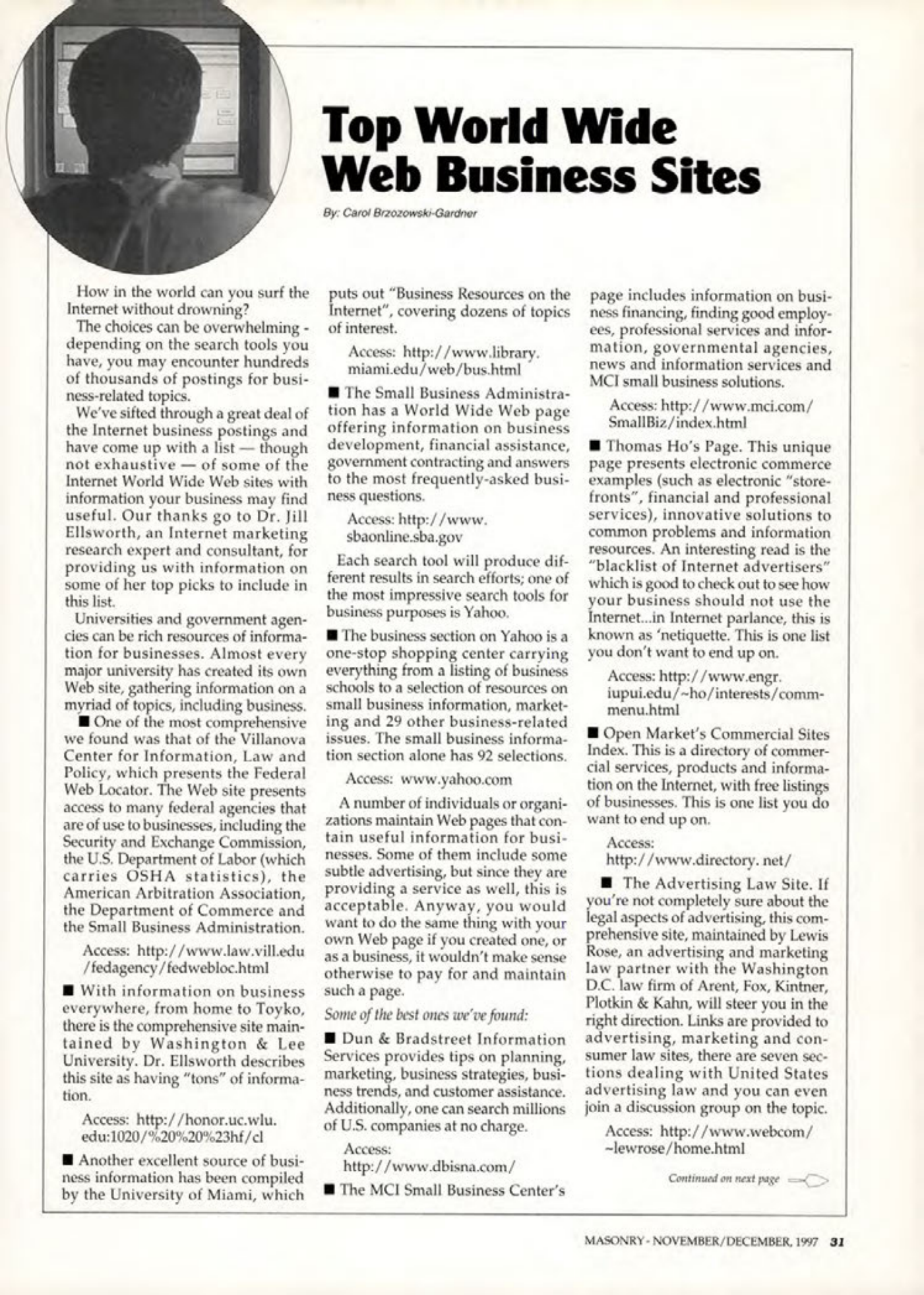 Masonry Magazine December 1997 Page. 31