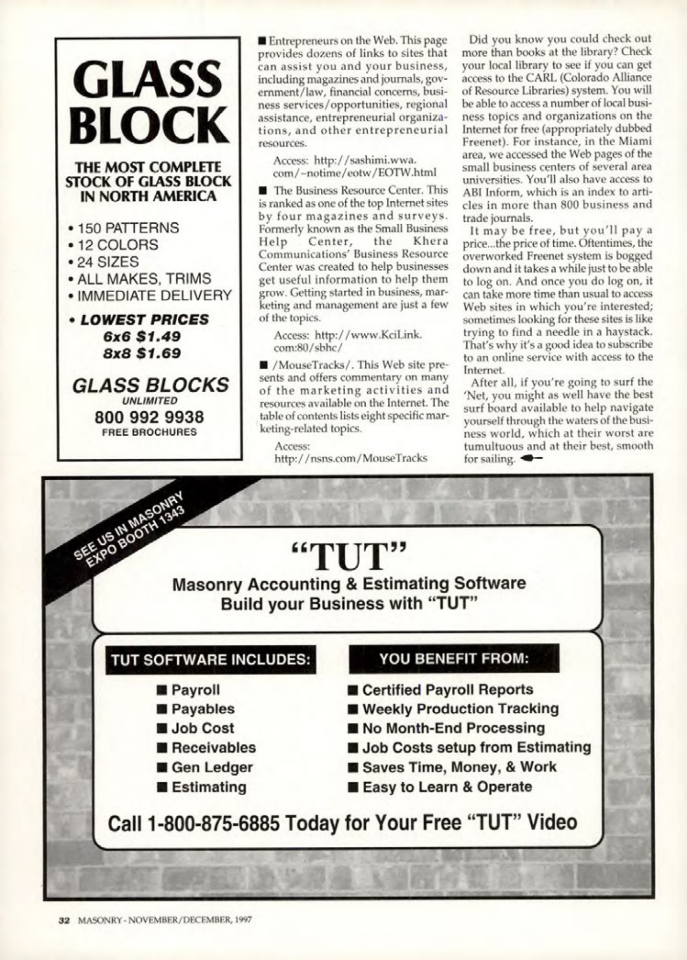 Masonry Magazine December 1997 Page. 32