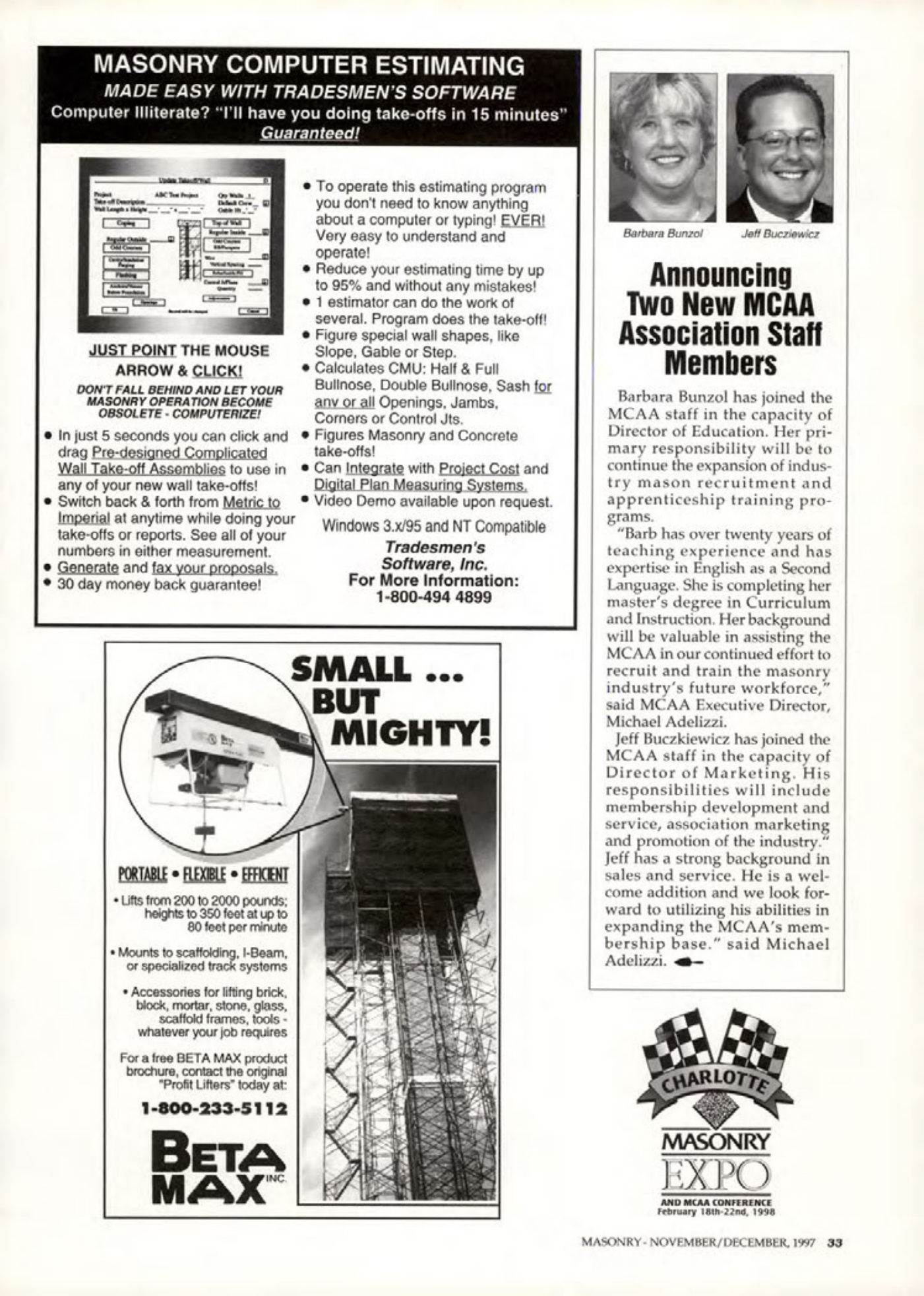 Masonry Magazine December 1997 Page. 33