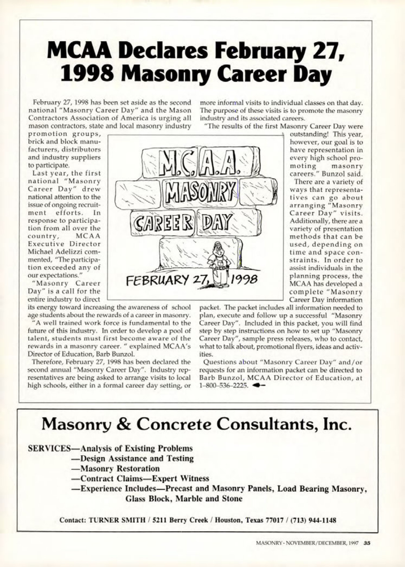 Masonry Magazine December 1997 Page. 35