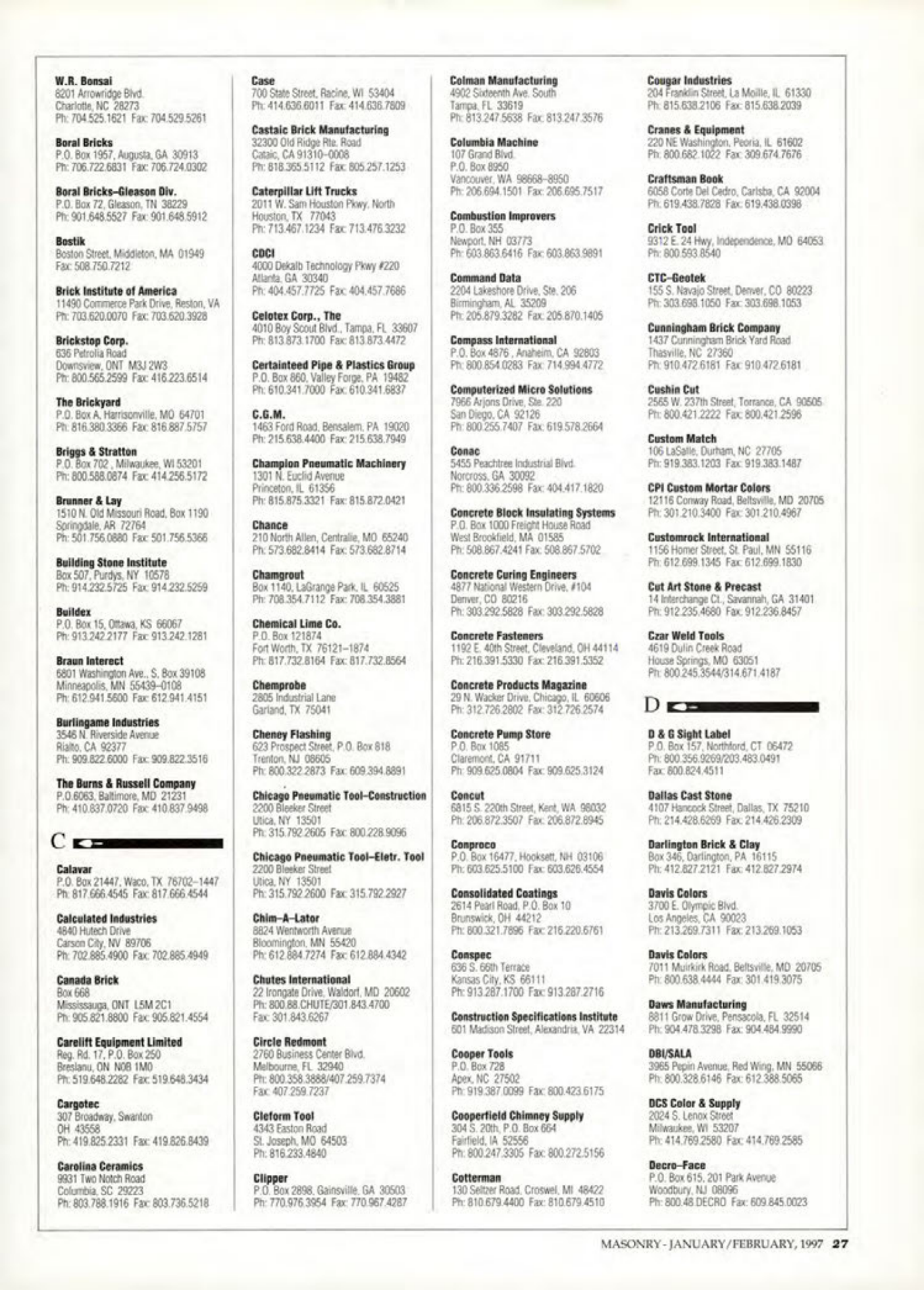 Masonry Magazine February 1997 Page. 29