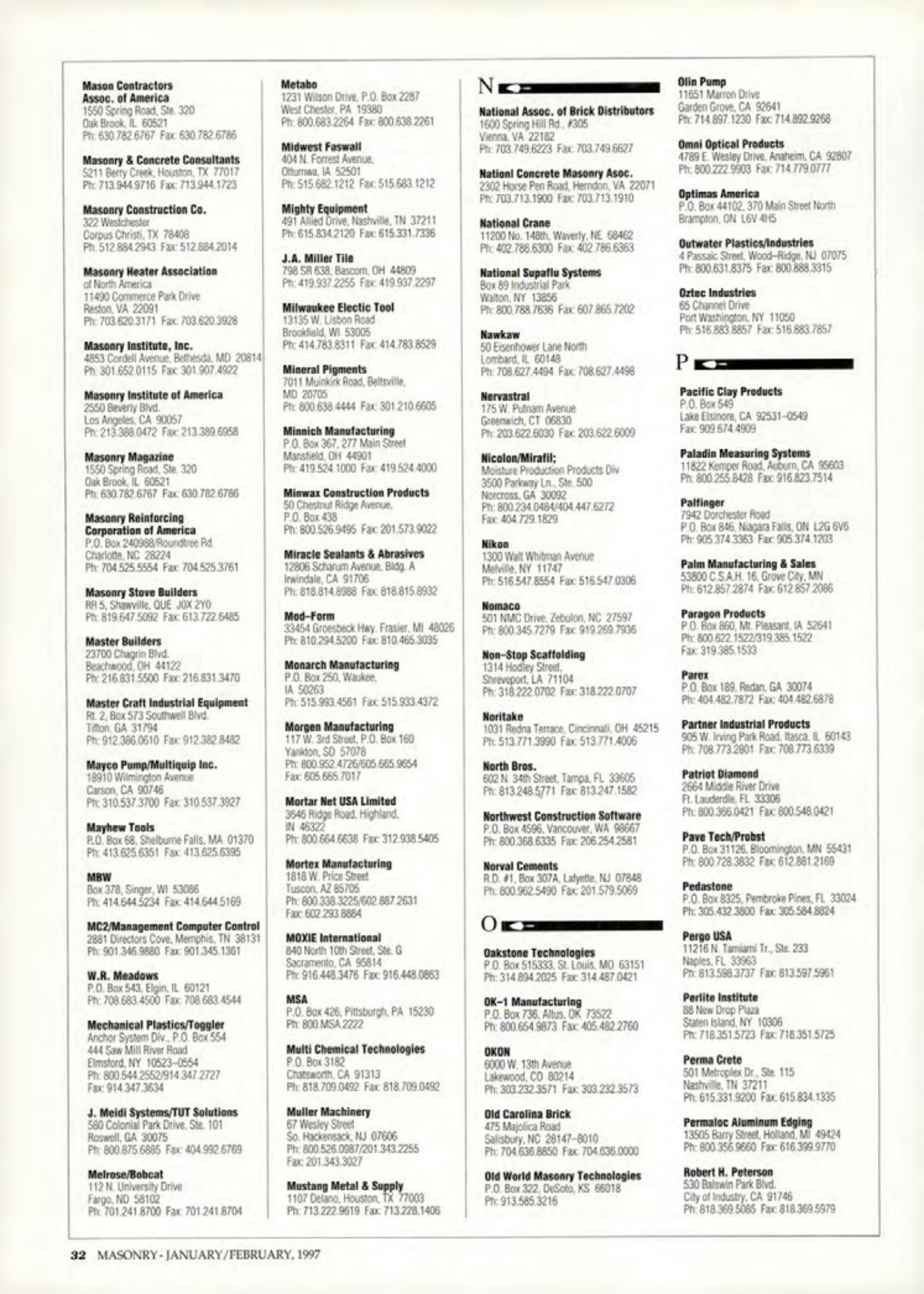 Masonry Magazine February 1997 Page. 34