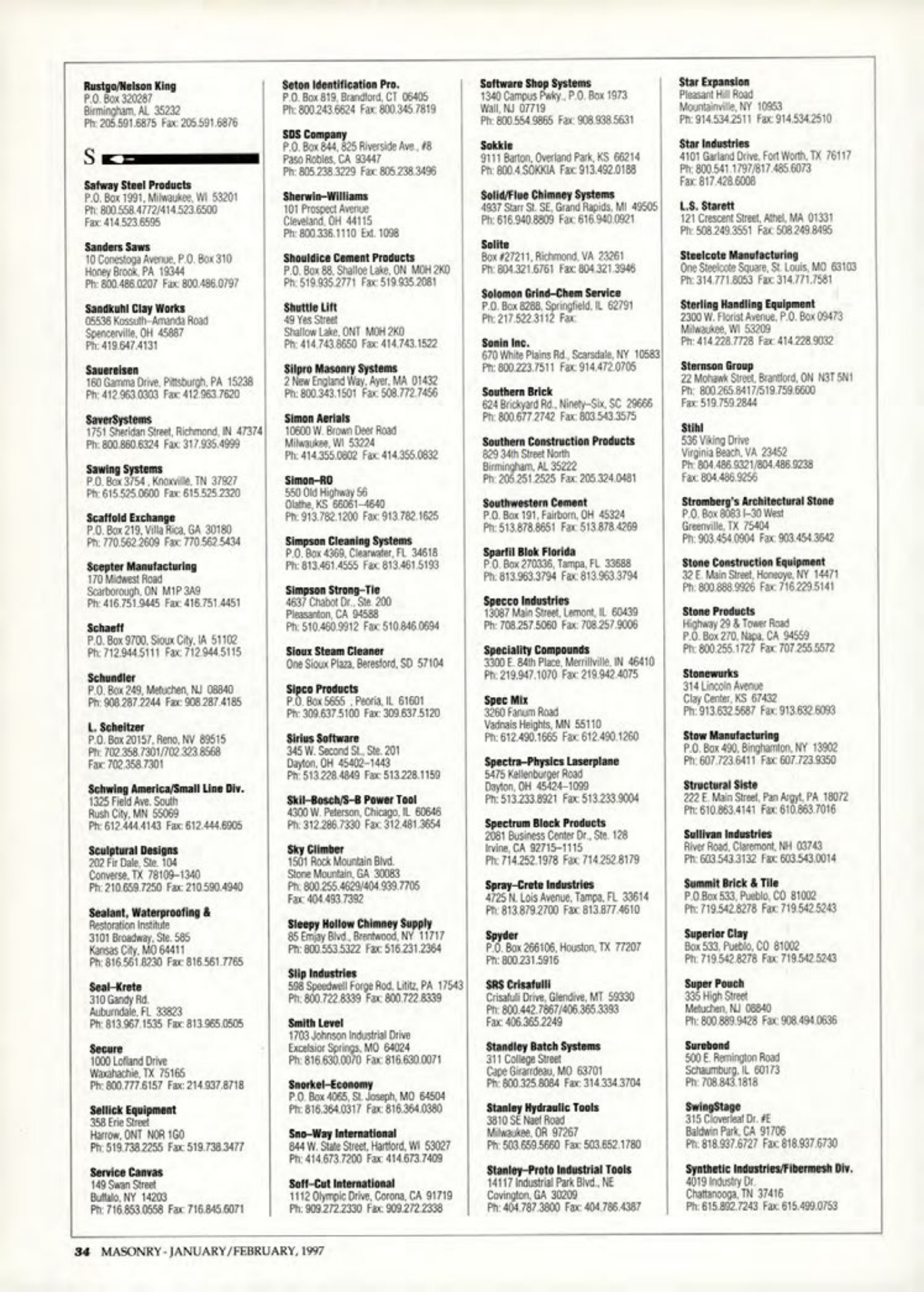 Masonry Magazine February 1997 Page. 36