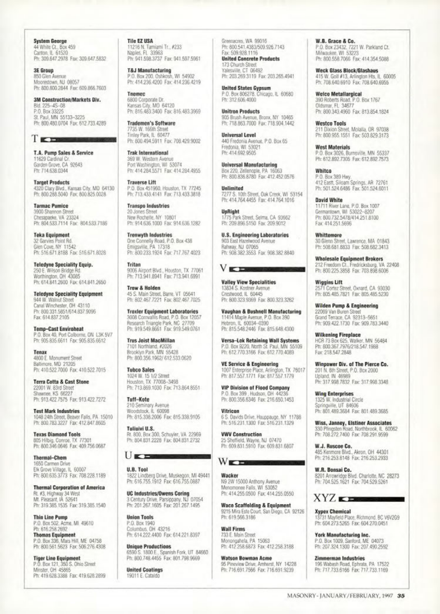Masonry Magazine February 1997 Page. 37