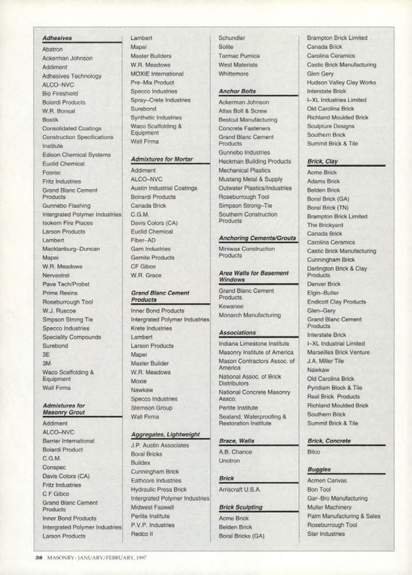 Masonry Magazine February 1997 Page. 40