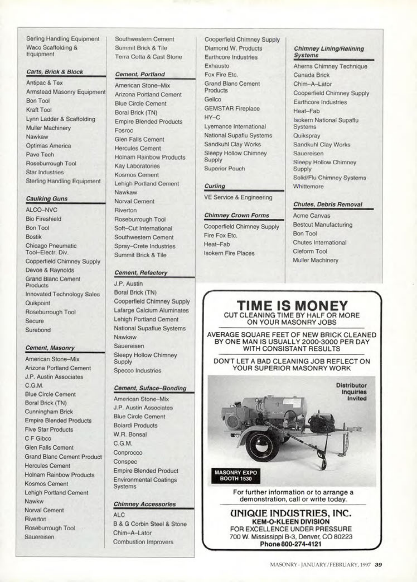 Masonry Magazine February 1997 Page. 41