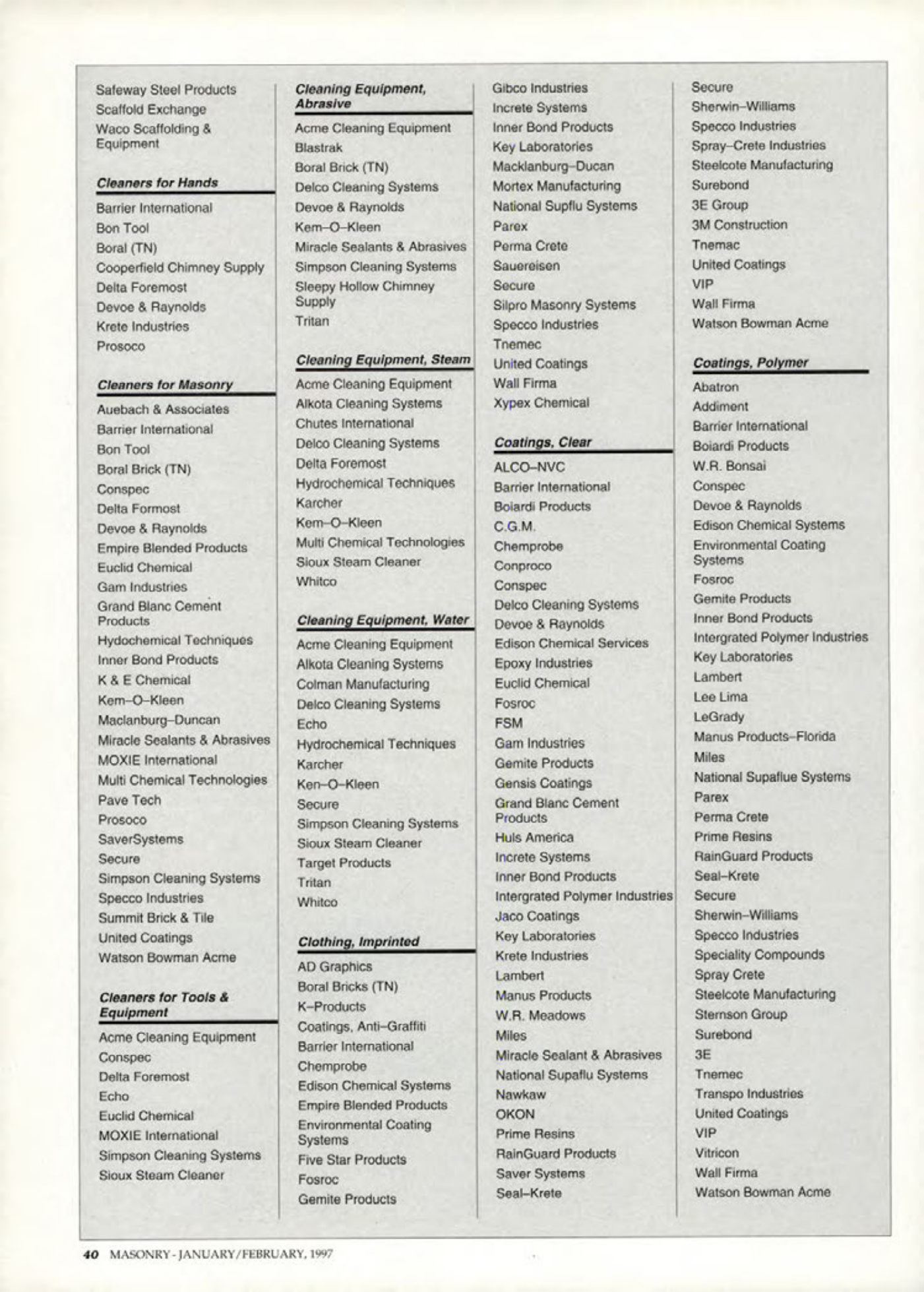 Masonry Magazine February 1997 Page. 42