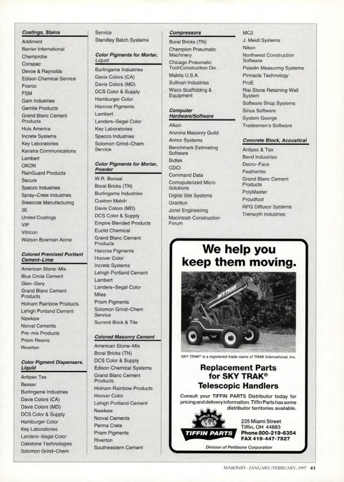 Masonry Magazine February 1997 Page. 43