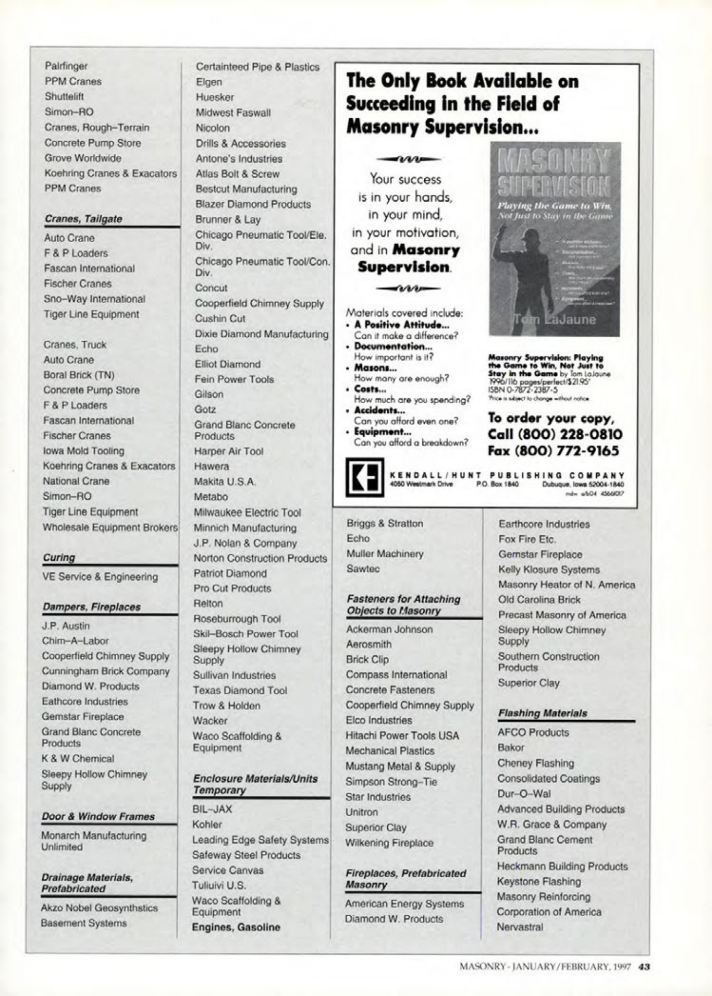 Masonry Magazine February 1997 Page. 45