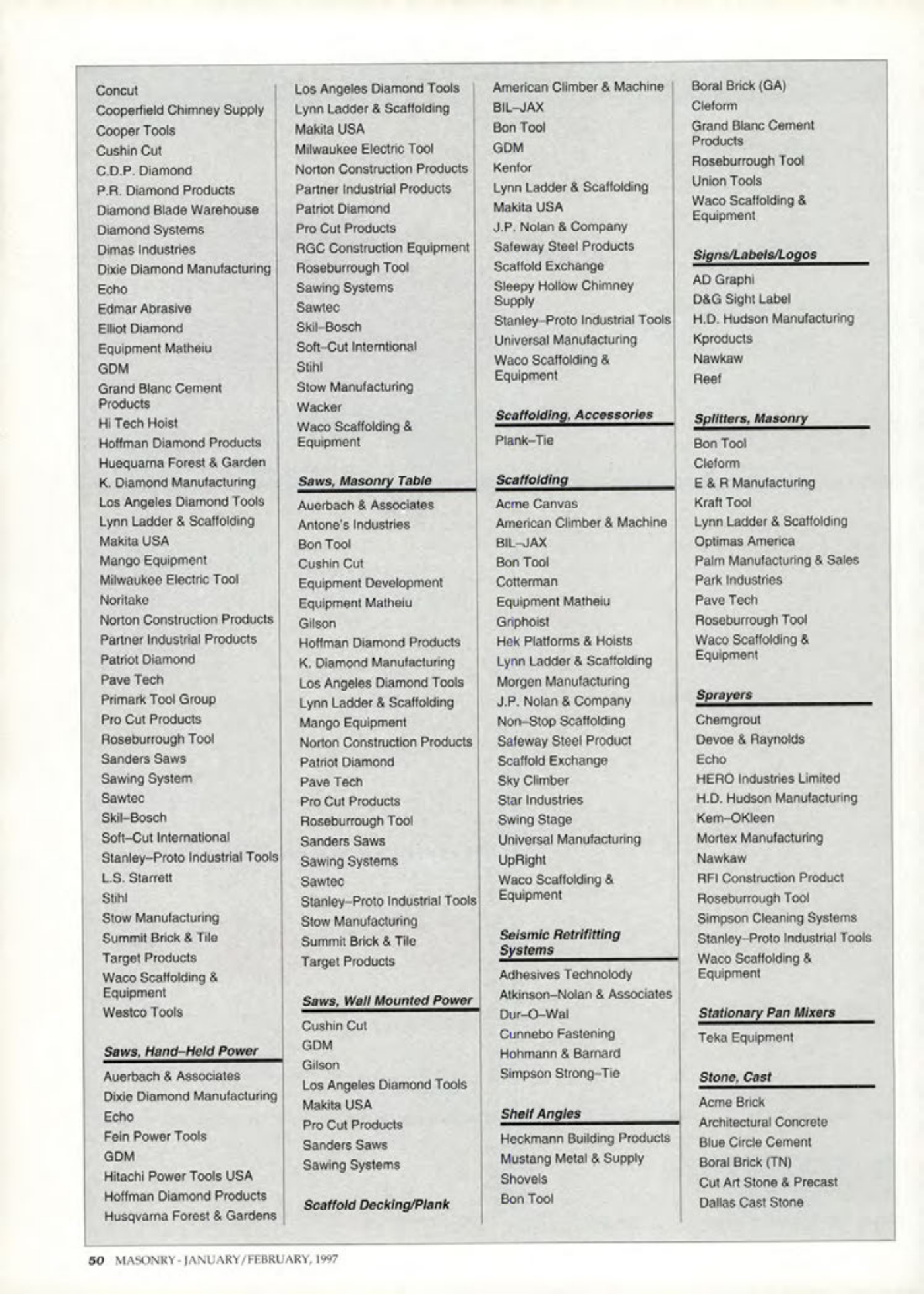 Masonry Magazine February 1997 Page. 52