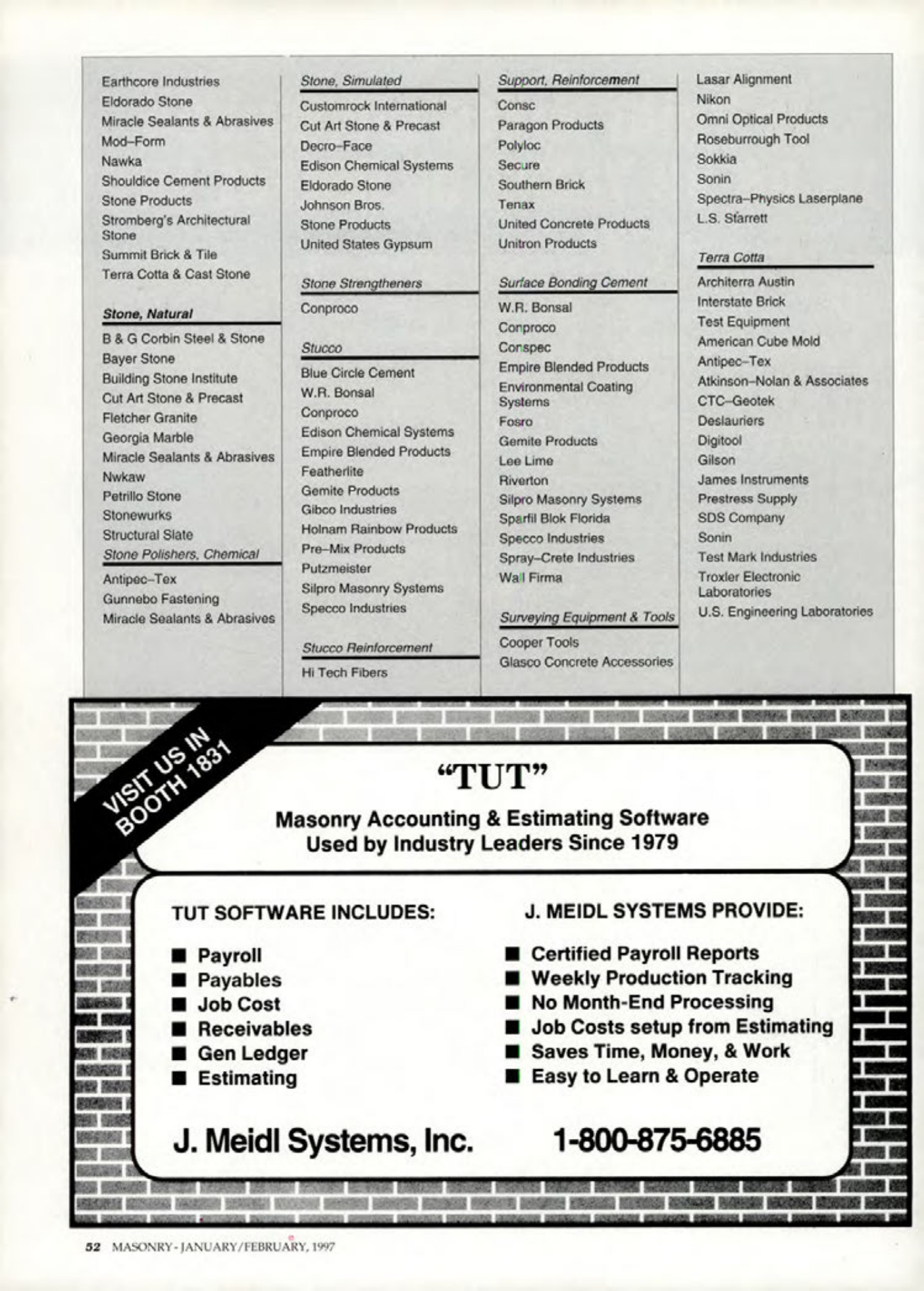 Masonry Magazine February 1997 Page. 54