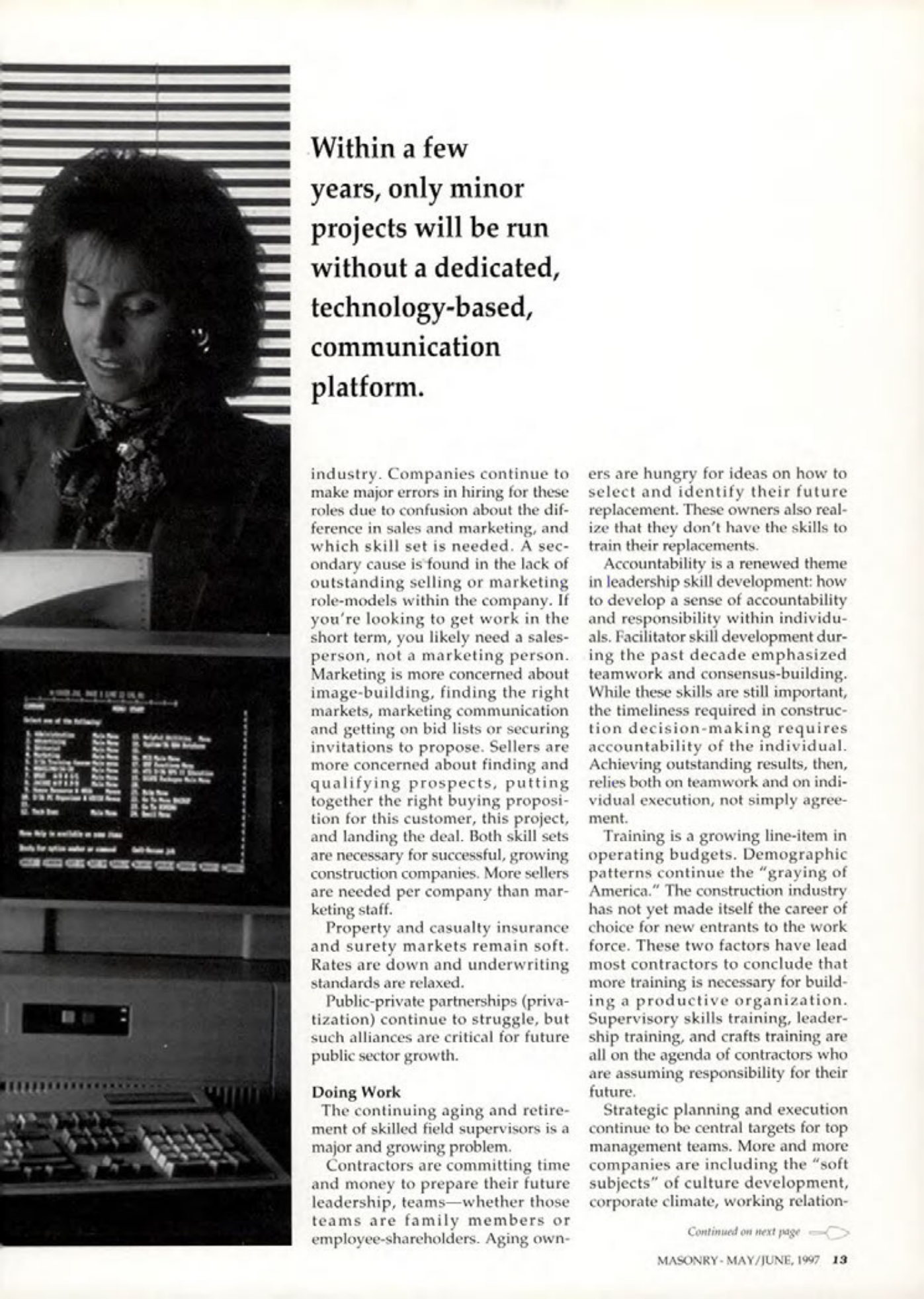 Masonry Magazine June 1997 Page. 13