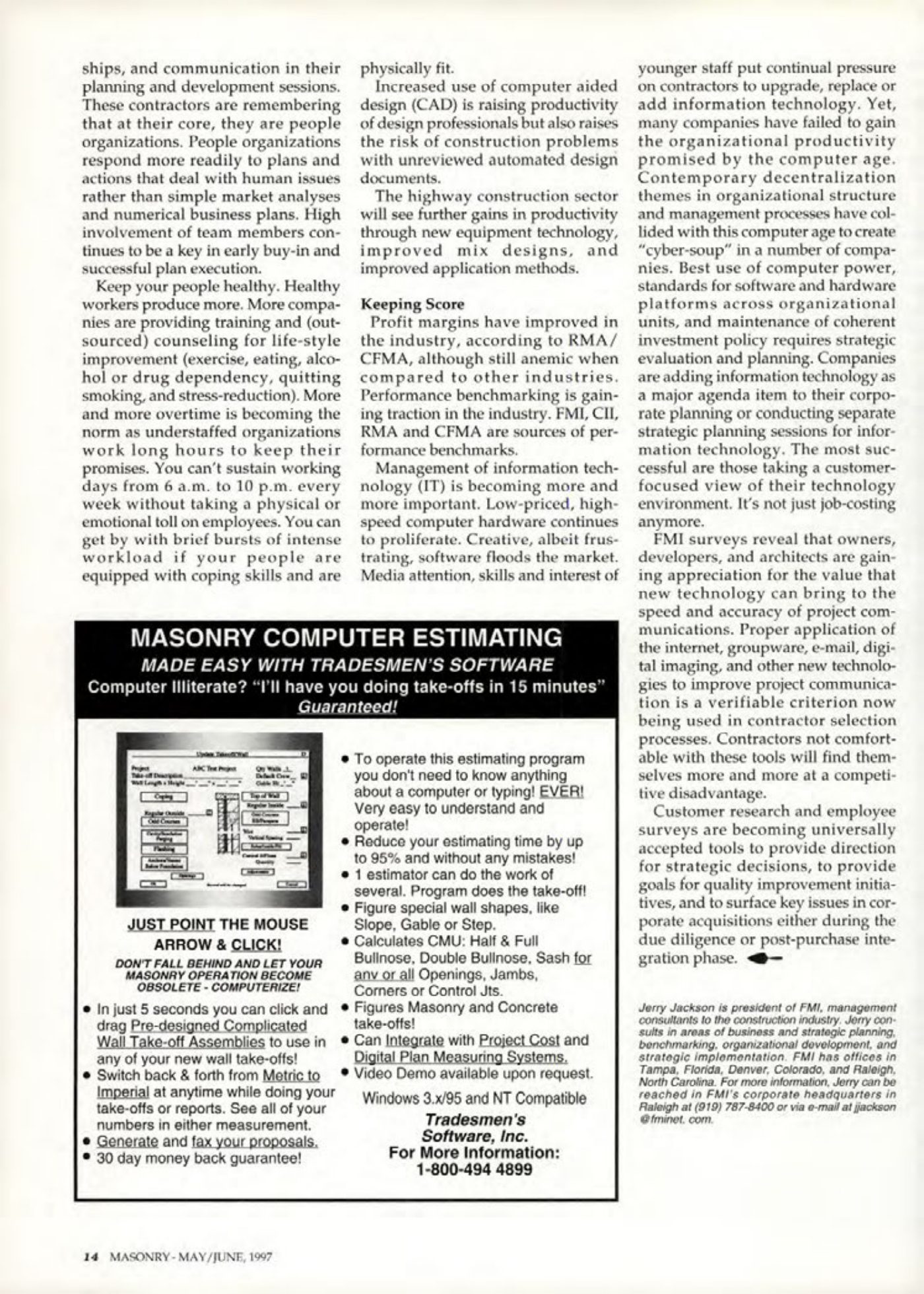 Masonry Magazine June 1997 Page. 14