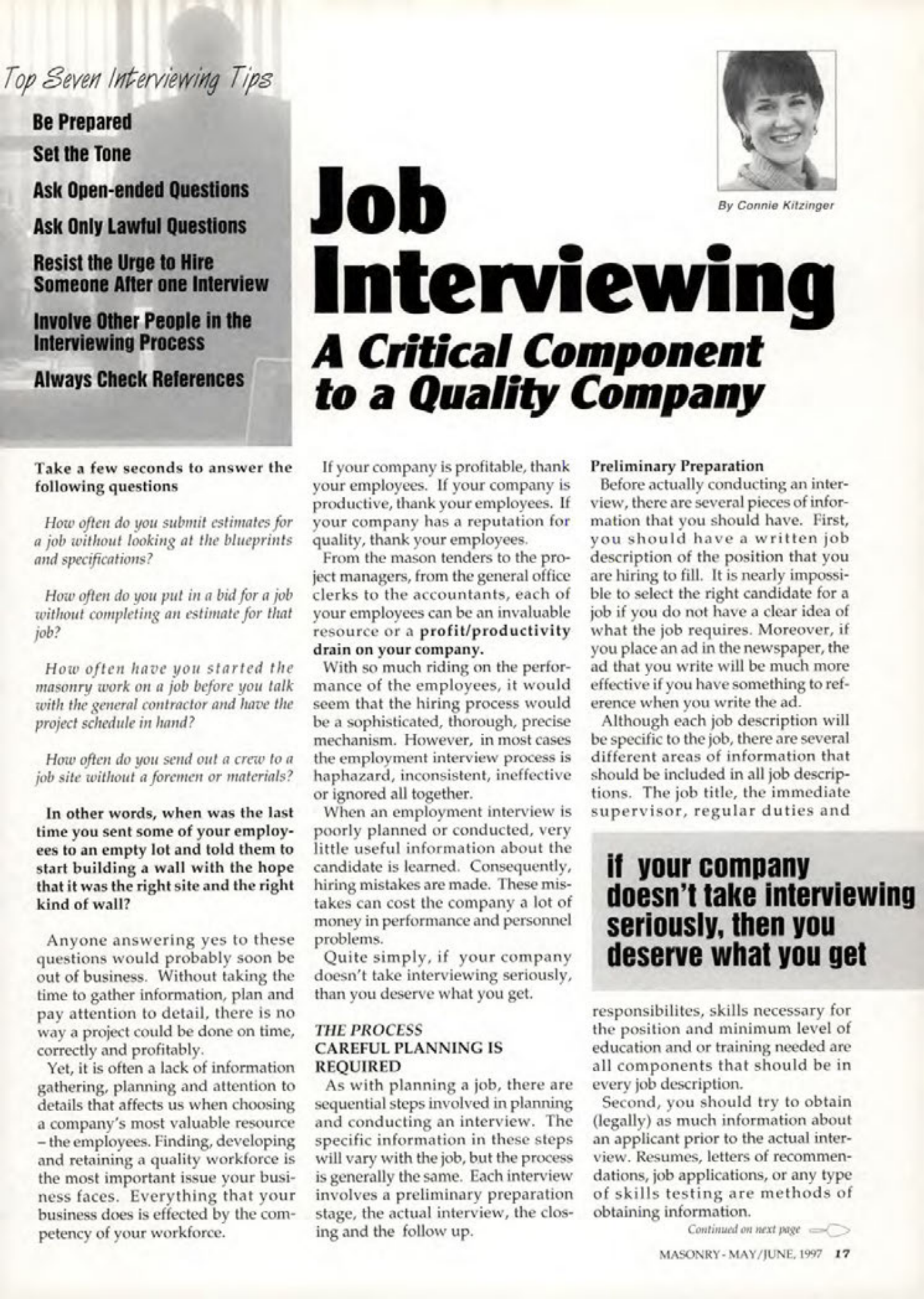 Masonry Magazine June 1997 Page. 17