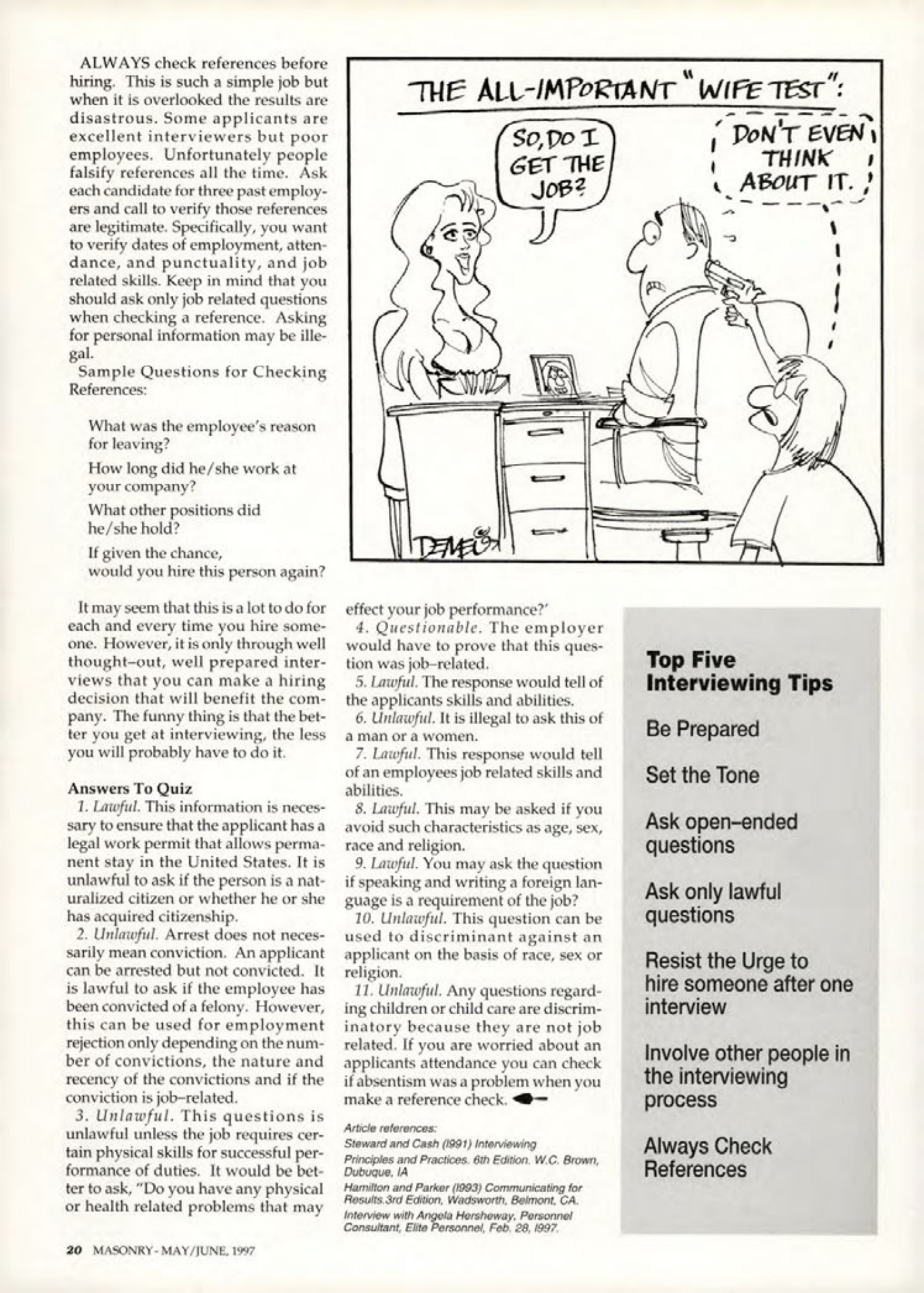 Masonry Magazine June 1997 Page. 20