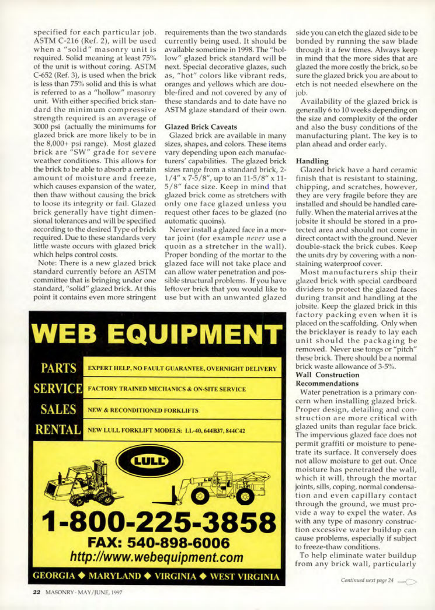 Masonry Magazine June 1997 Page. 22