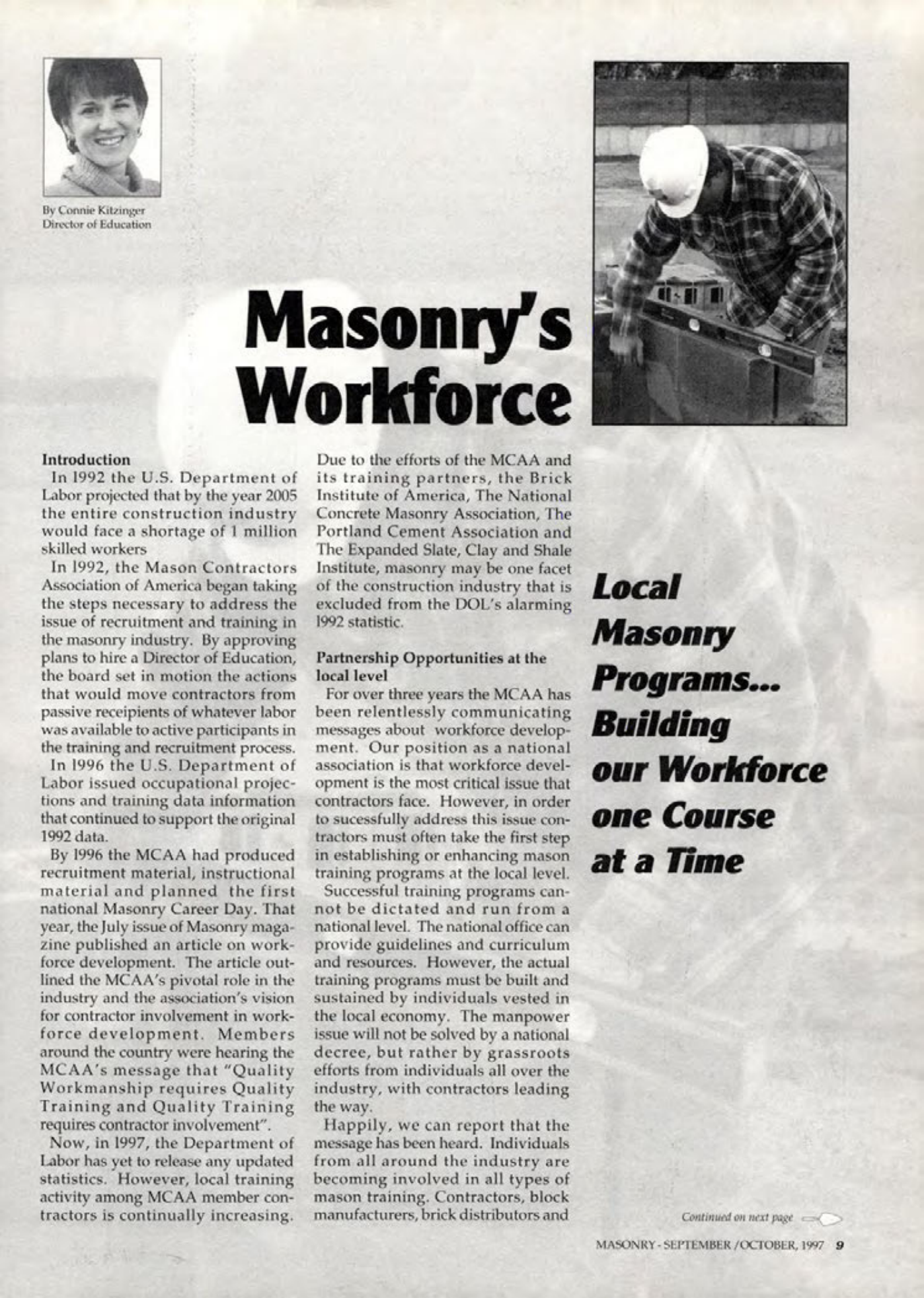 Masonry Magazine October 1997 Page. 9