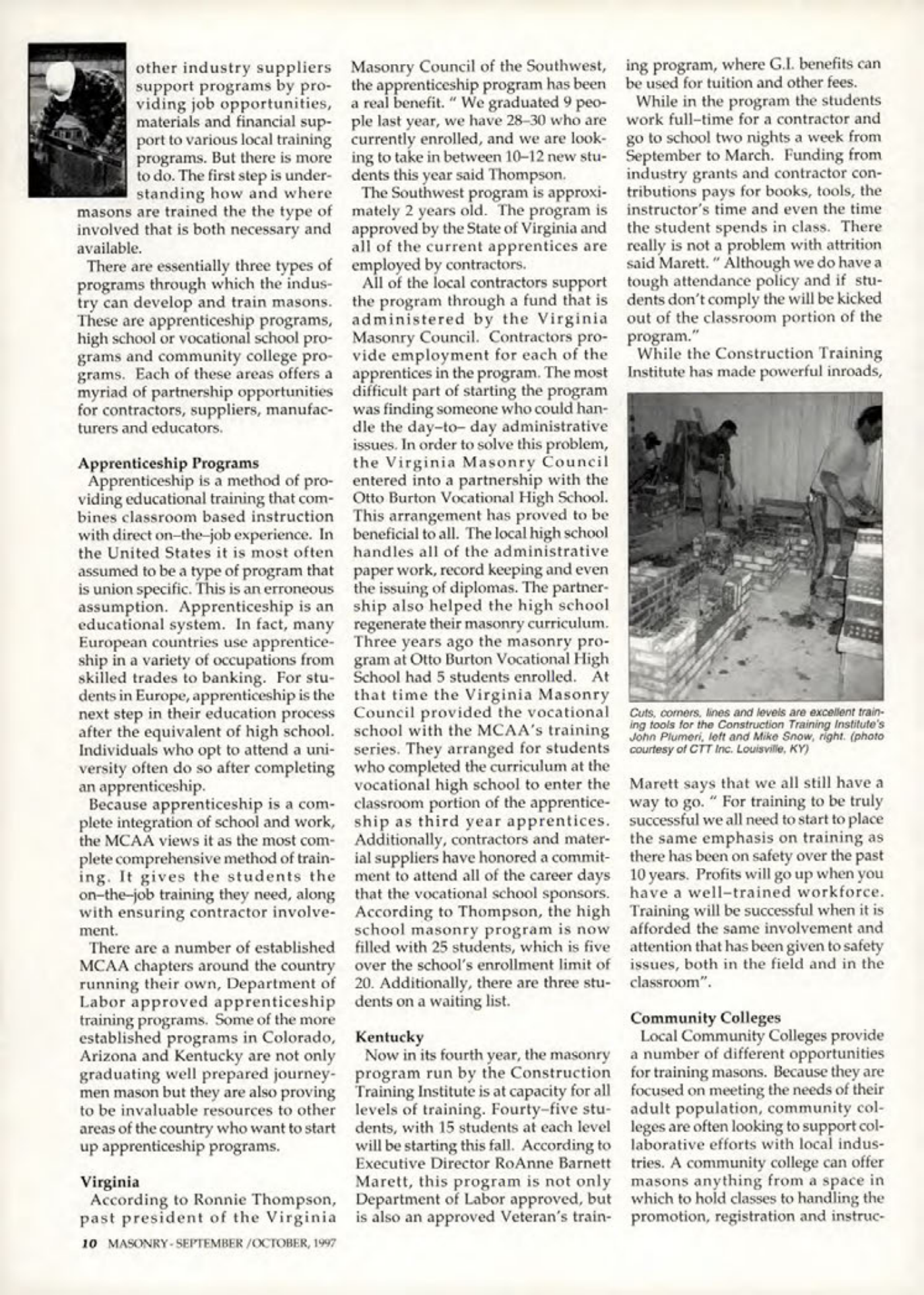 Masonry Magazine October 1997 Page. 10