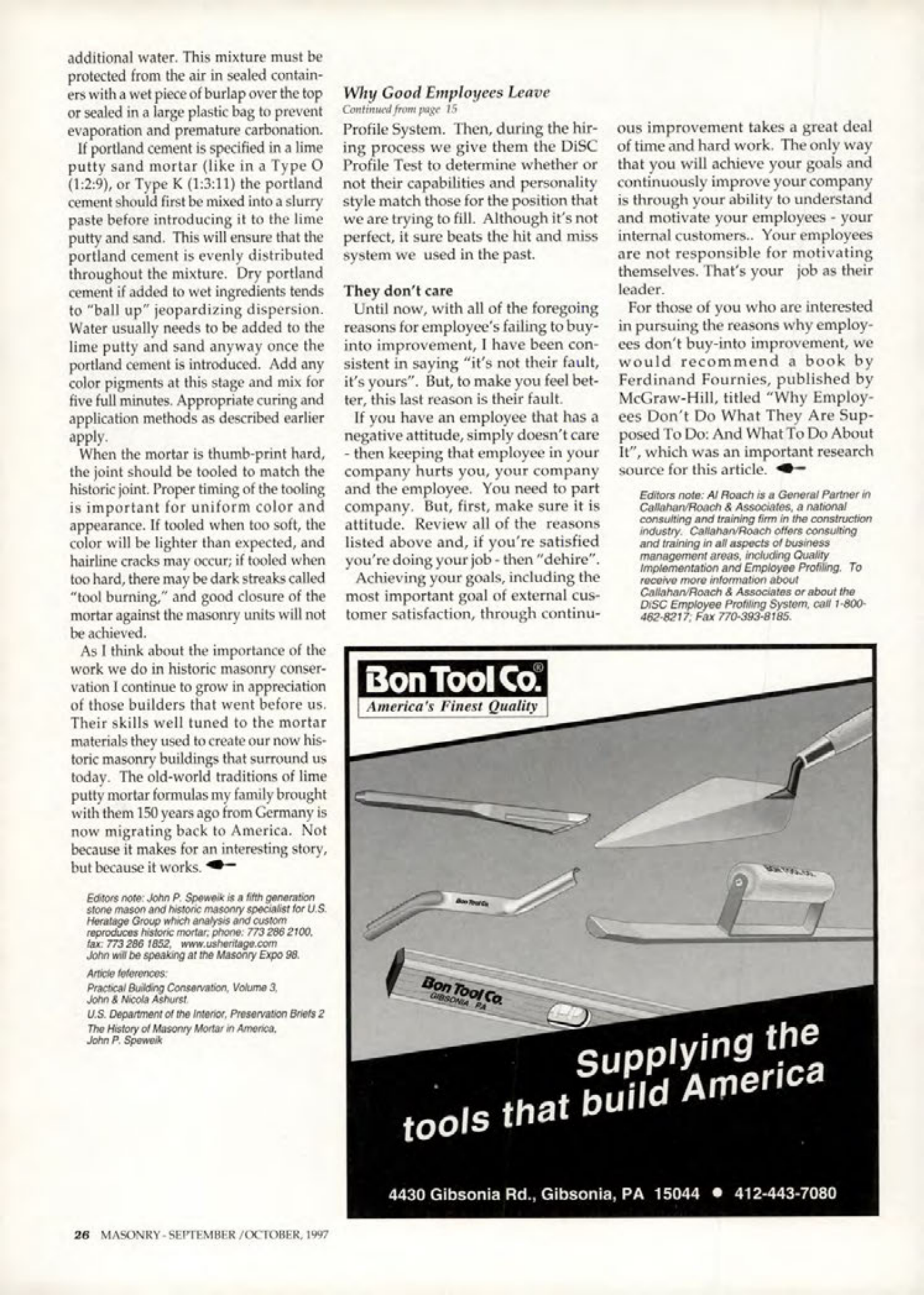 Masonry Magazine October 1997 Page. 26
