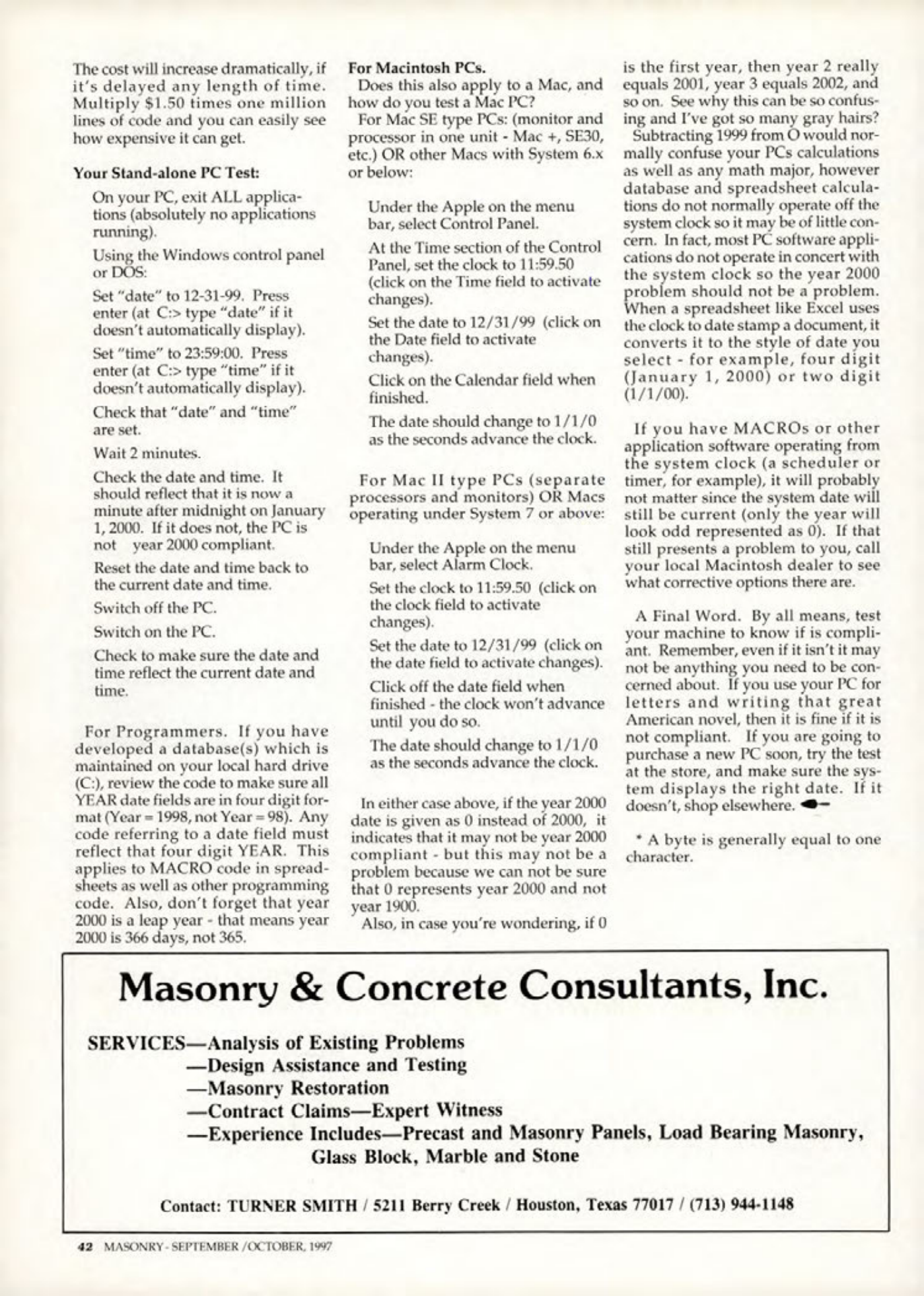 Masonry Magazine October 1997 Page. 42