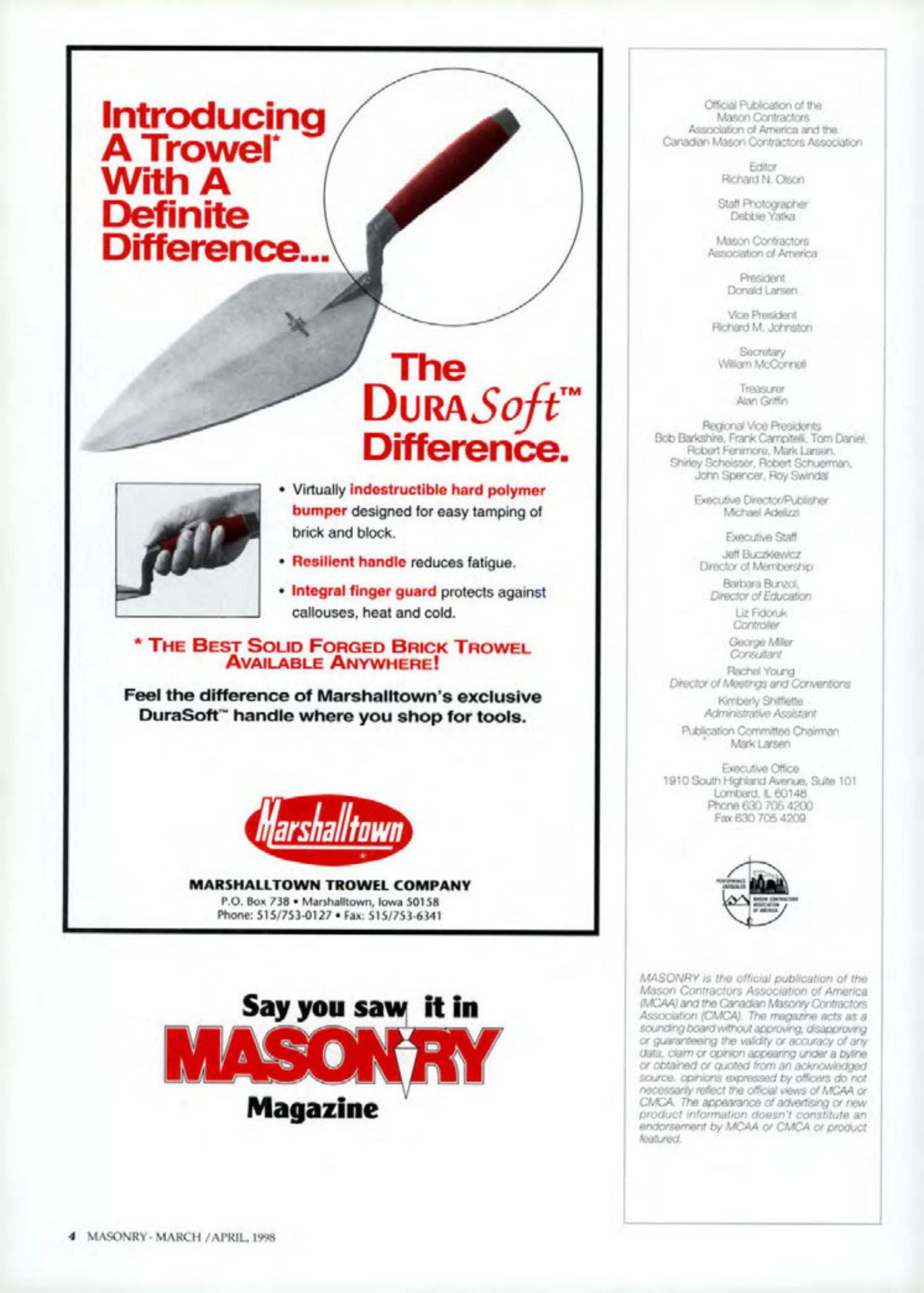 Masonry Magazine April 1998 Page. 4
