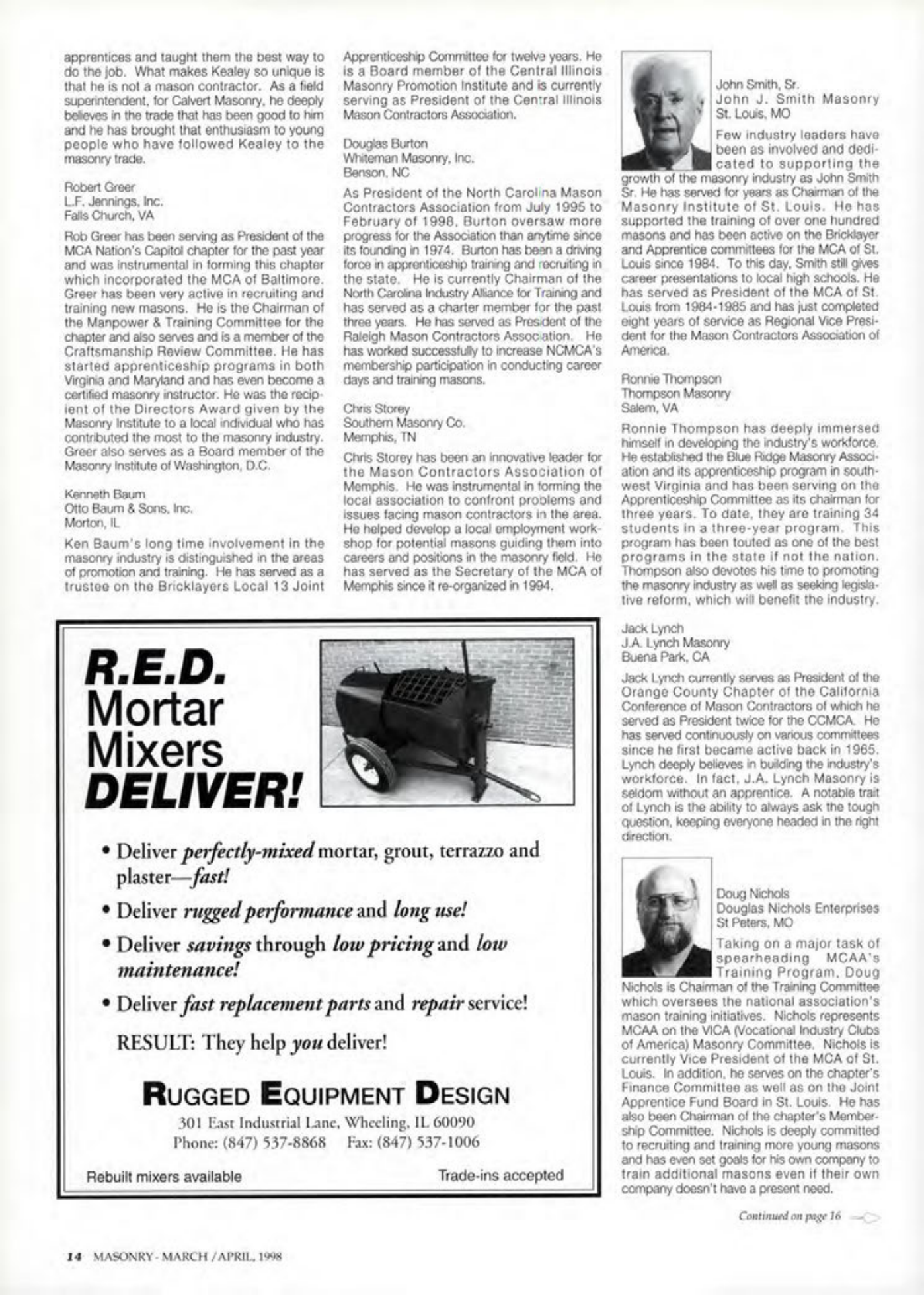 Masonry Magazine April 1998 Page. 14