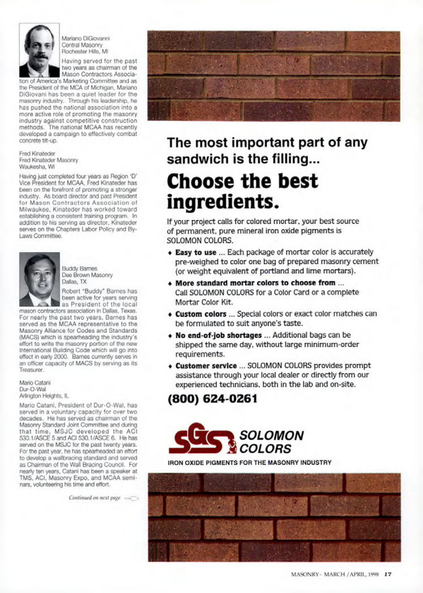 Masonry Magazine April 1998 Page. 17