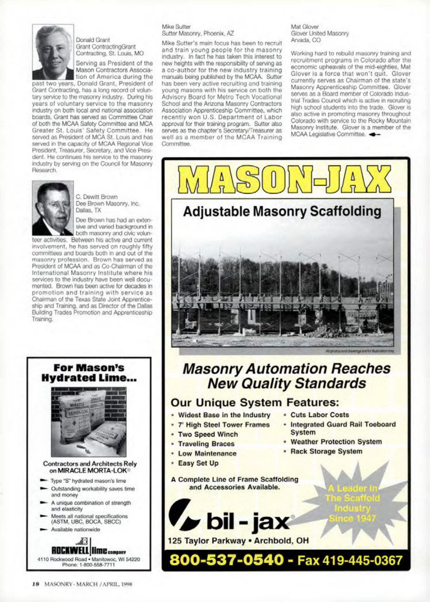 Masonry Magazine April 1998 Page. 18