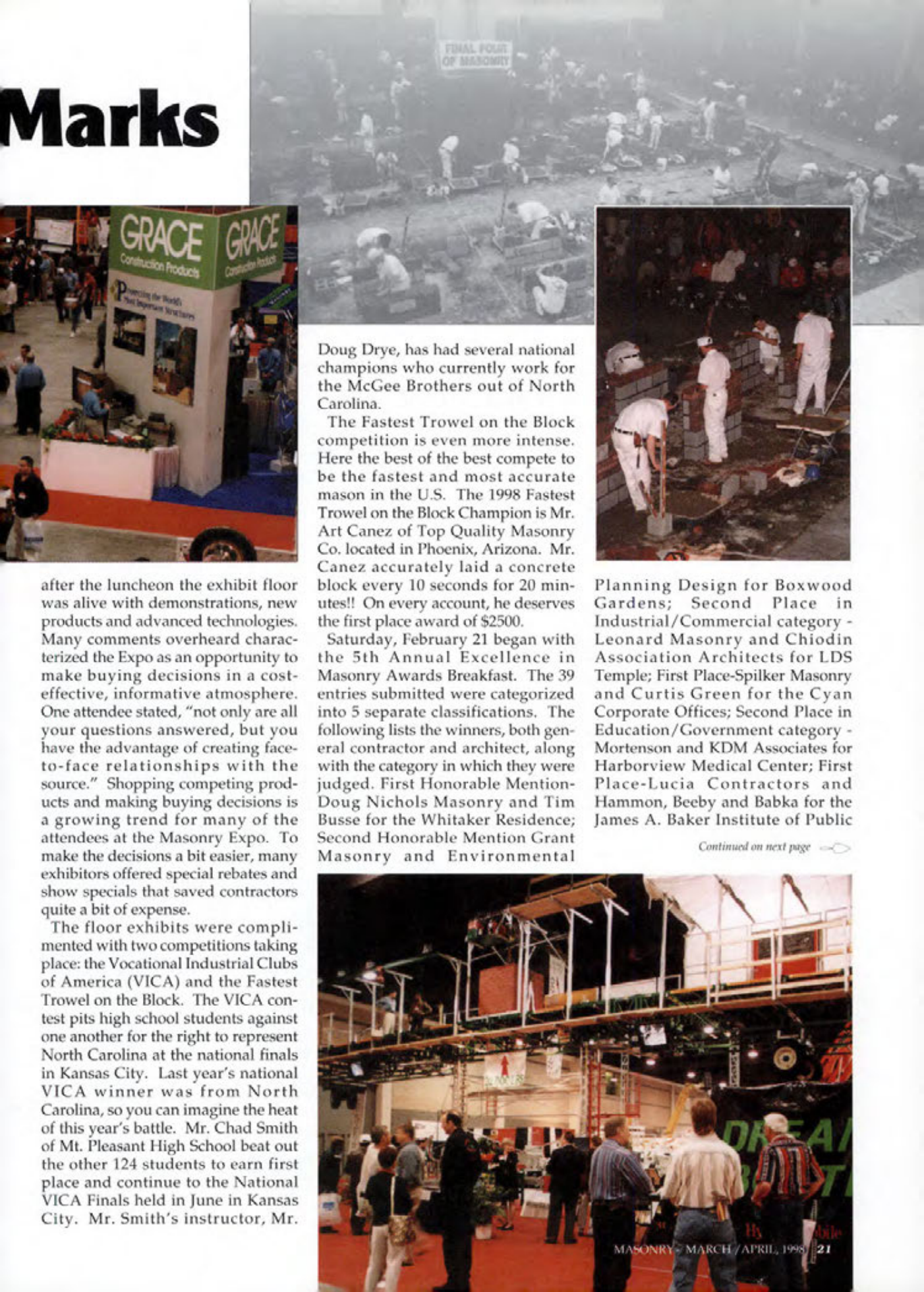Masonry Magazine April 1998 Page. 21